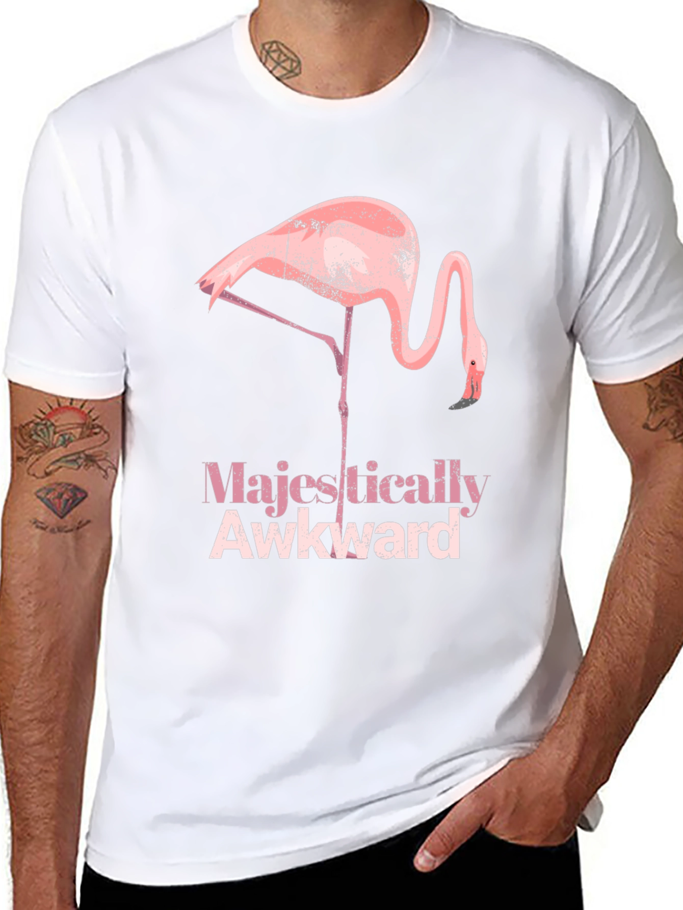 Majestically Awkward Flamingo Graphic Tee