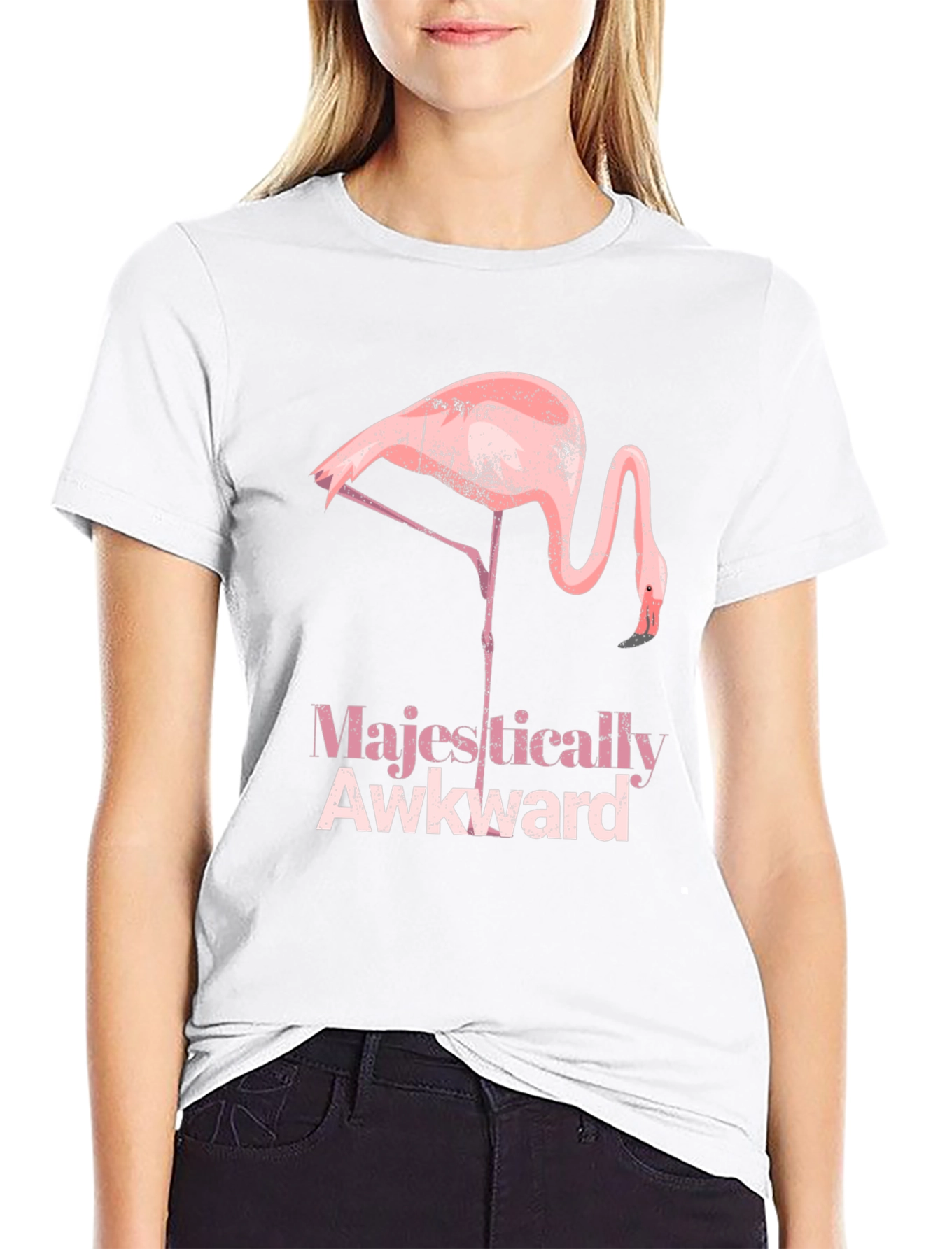 Majestically Awkward Flamingo Graphic Tee