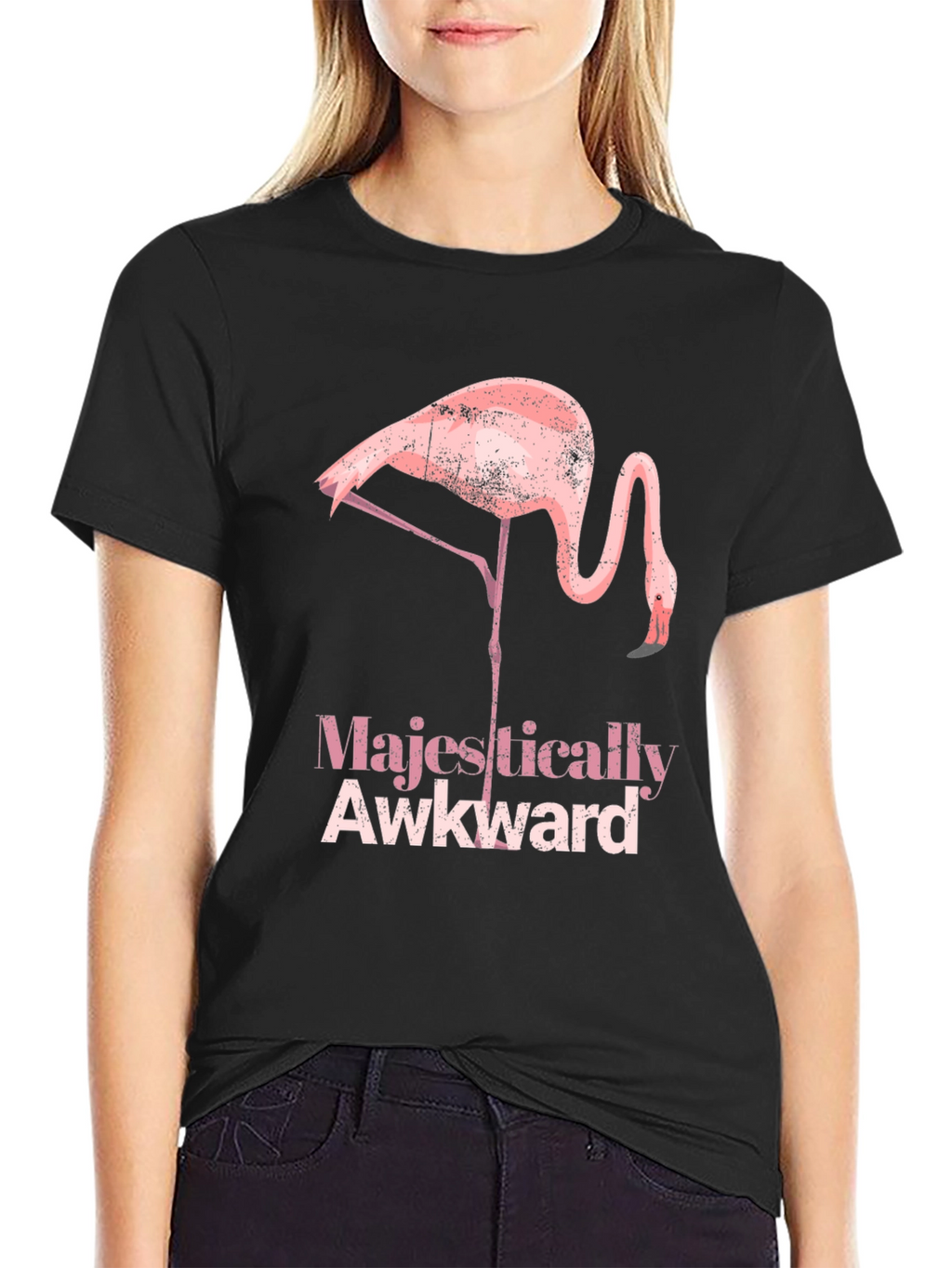 Majestically Awkward Flamingo Graphic Tee