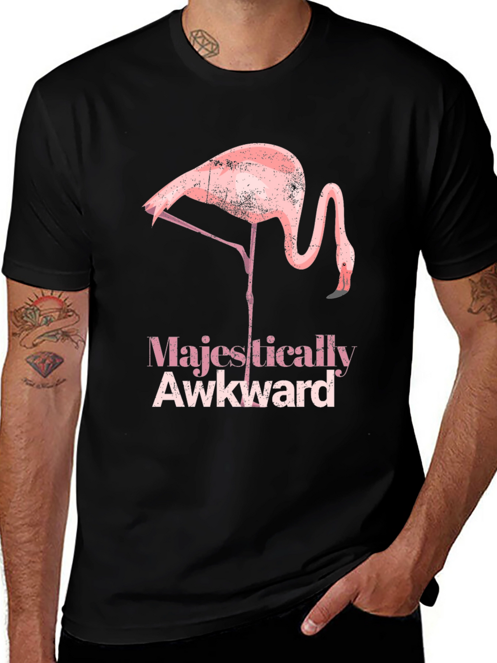 Majestically Awkward Flamingo Graphic Tee