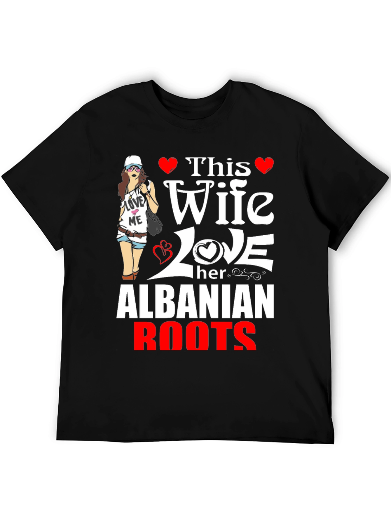 Albanian Roots Wife Graphic Tee - Novelty T-Shirt