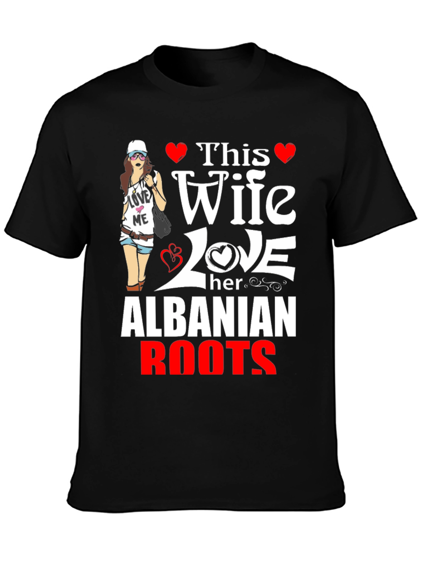 Albanian Roots Wife Graphic Tee - Novelty T-Shirt