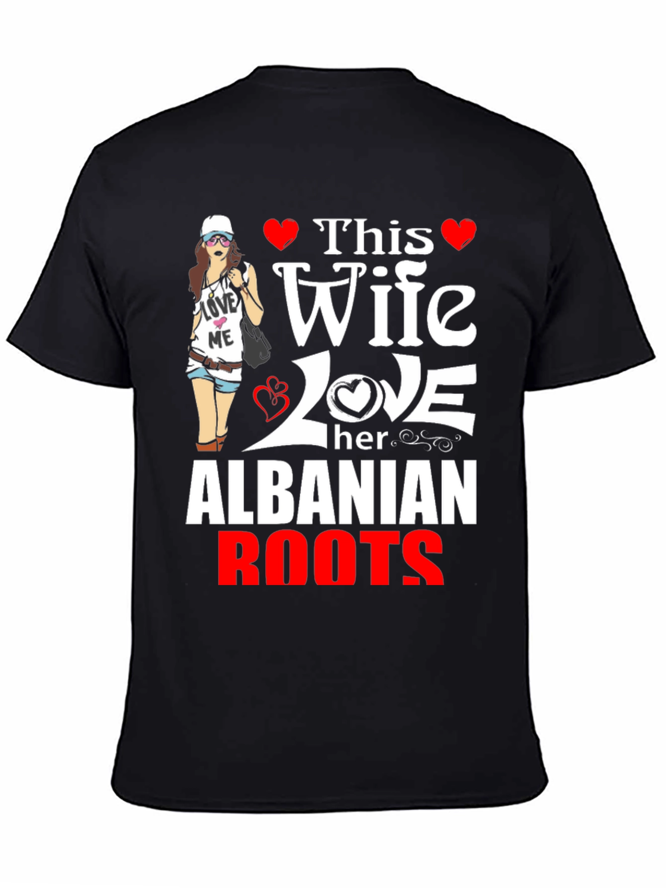 Albanian Roots Wife Graphic Tee - Novelty T-Shirt
