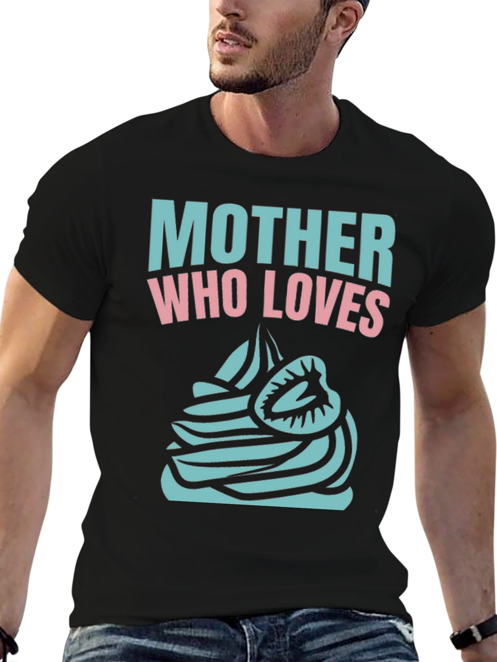 Mother Who Loves Cupcake Black T-Shirt