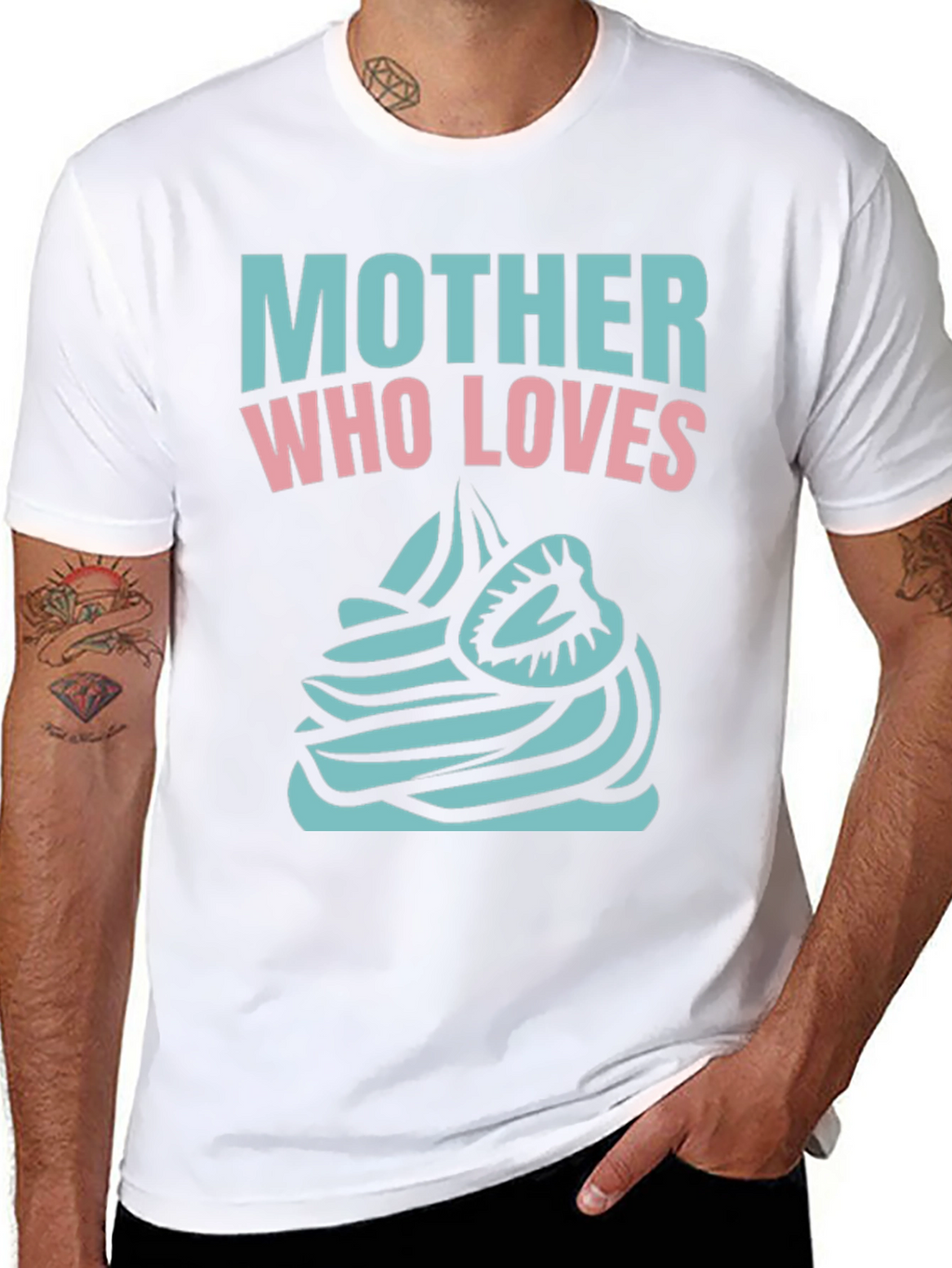 Mother Who Loves Cupcake Black T-Shirt