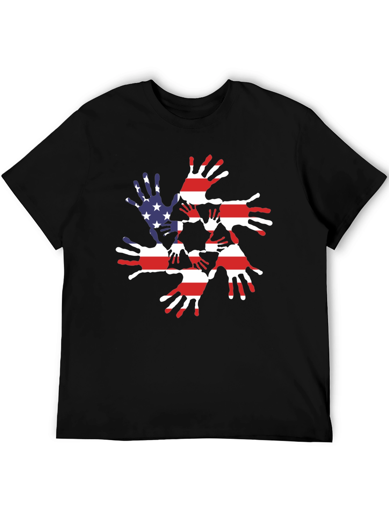 Patriotic Handprint USA Flag Graphic Tee