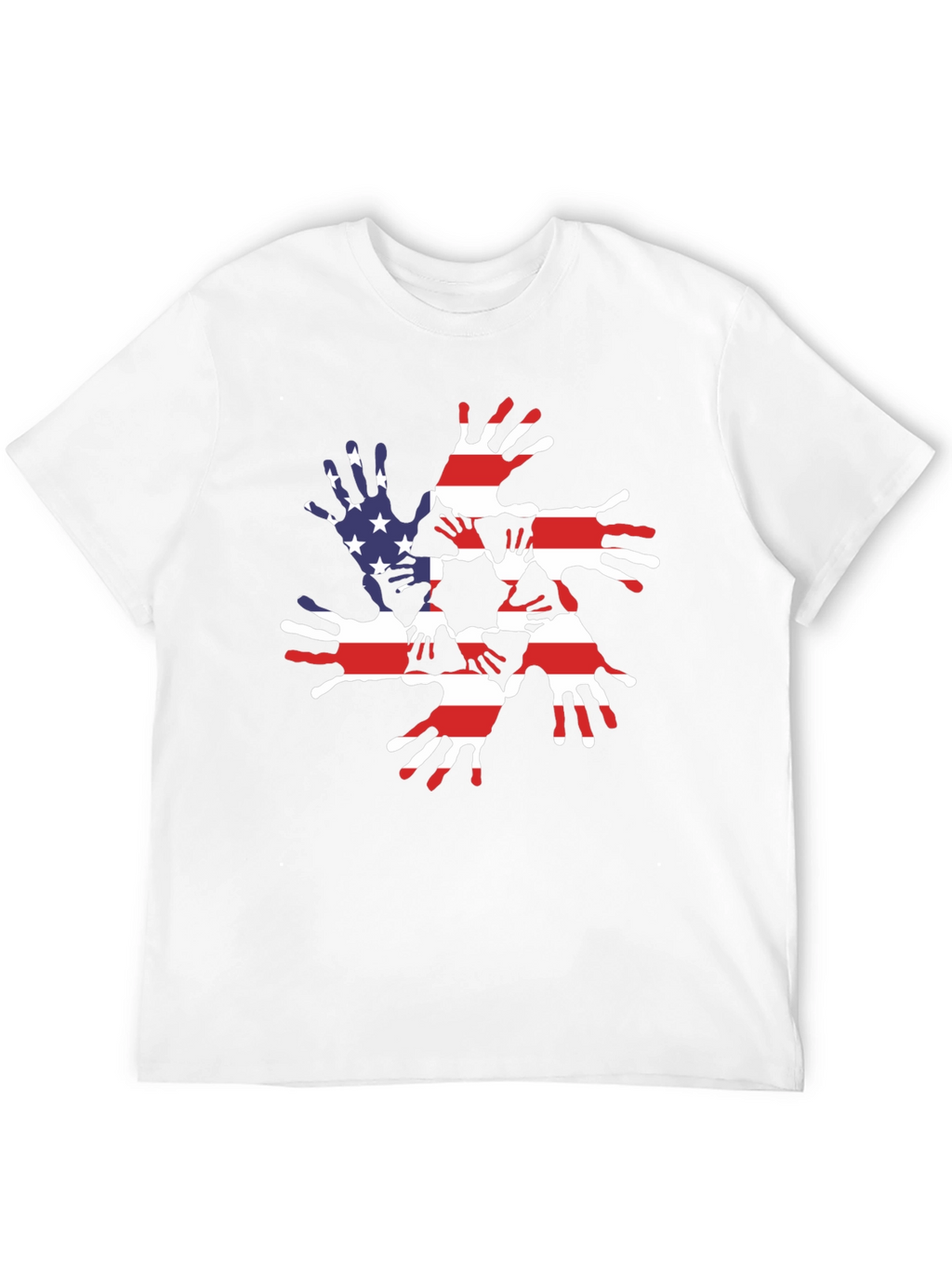 Patriotic Handprint USA Flag Graphic Tee