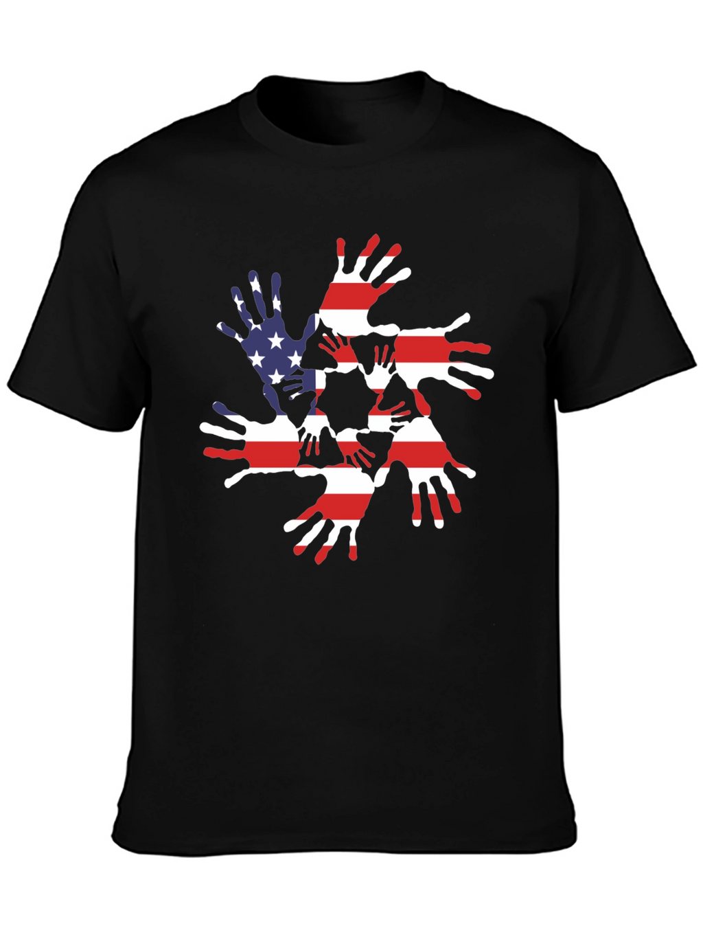 Patriotic Handprint USA Flag Graphic Tee