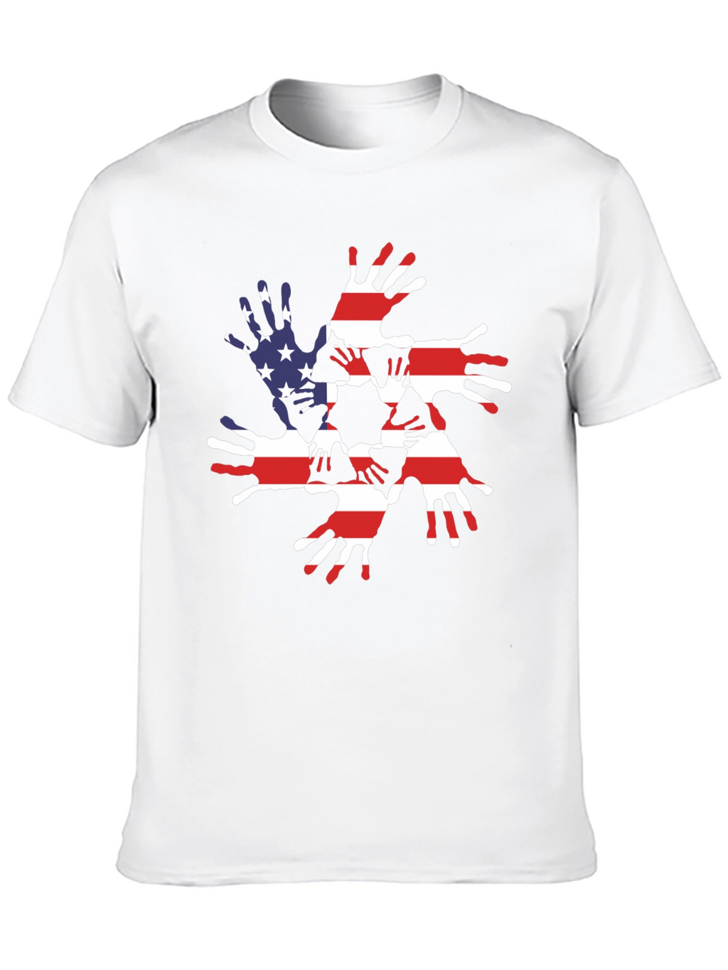 Patriotic Handprint USA Flag Graphic Tee