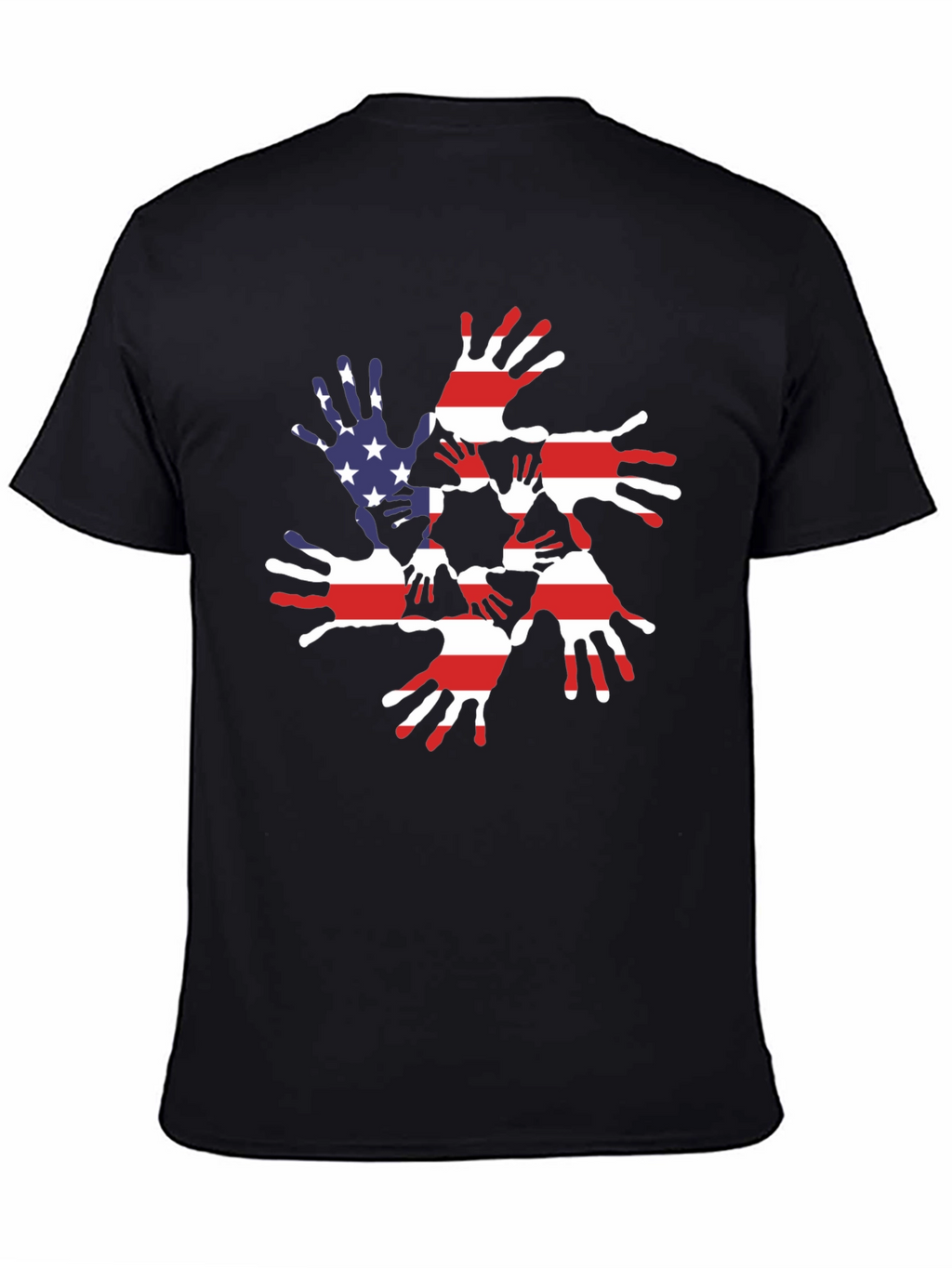 Patriotic Handprint USA Flag Graphic Tee