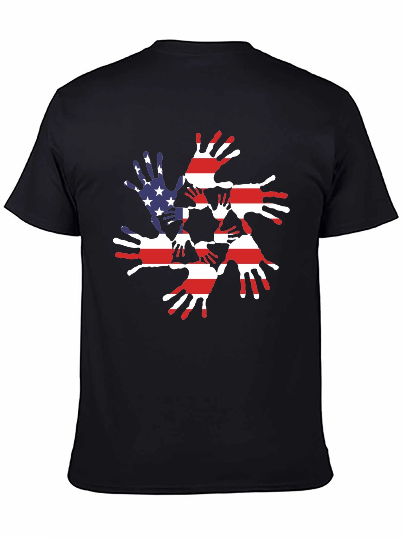 Patriotic Handprint USA Flag Graphic Tee