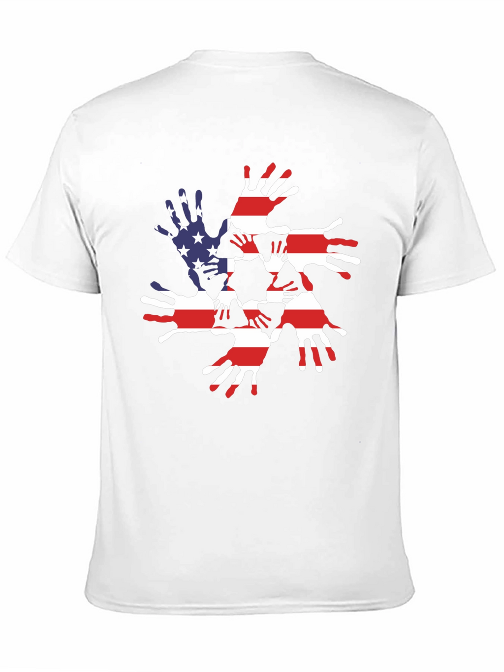 Patriotic Handprint USA Flag Graphic Tee