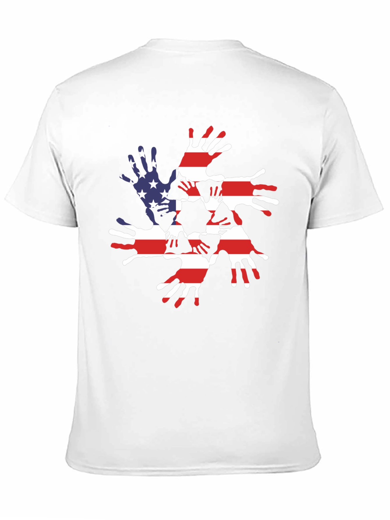 Patriotic Handprint USA Flag Graphic Tee