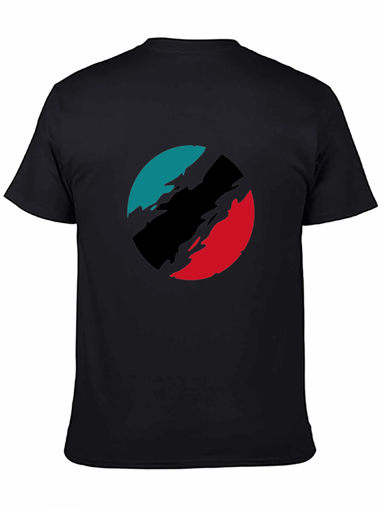Abstract Circle Graphic Black T-Shirt