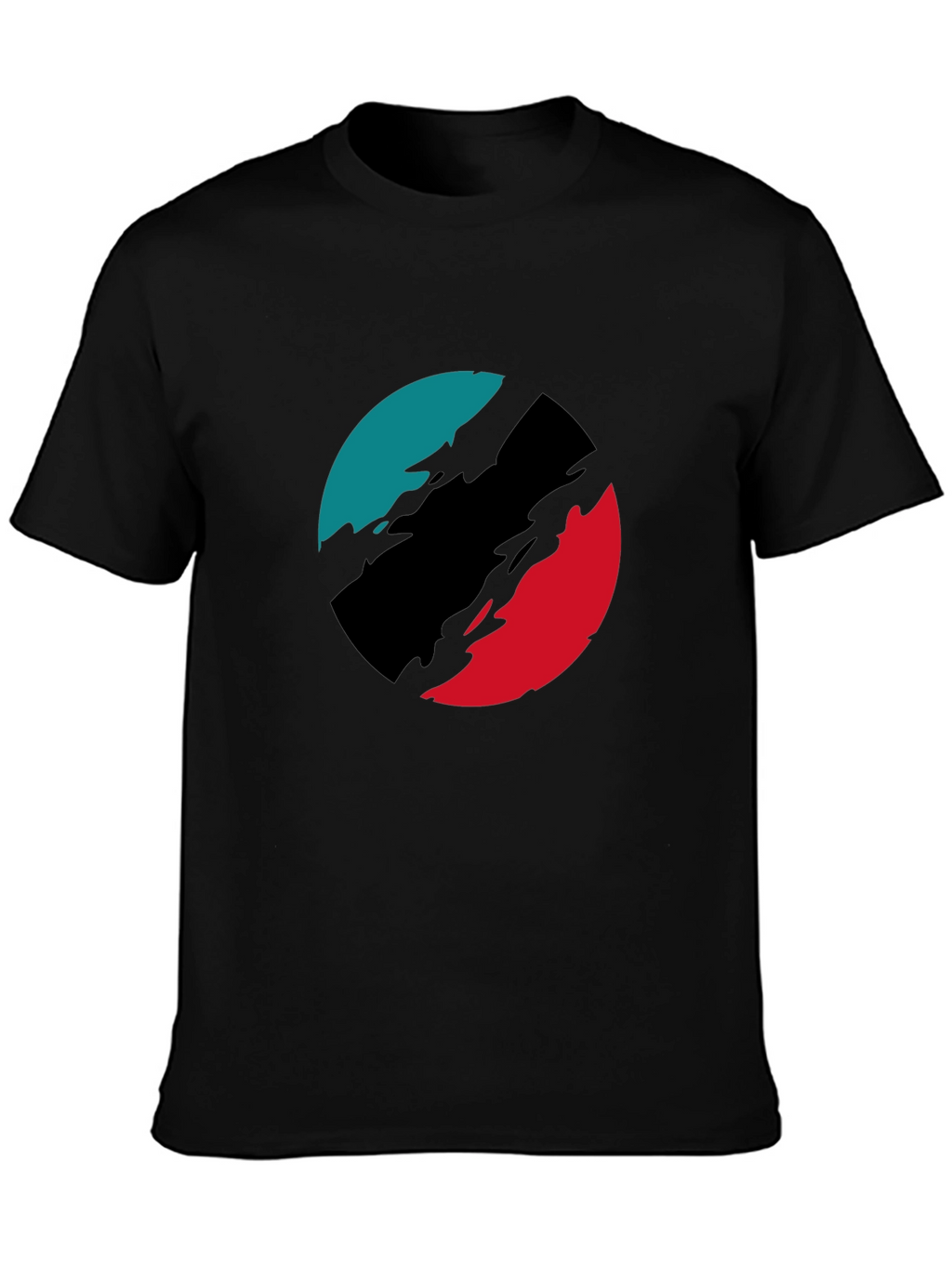 Abstract Circle Graphic Black T-Shirt