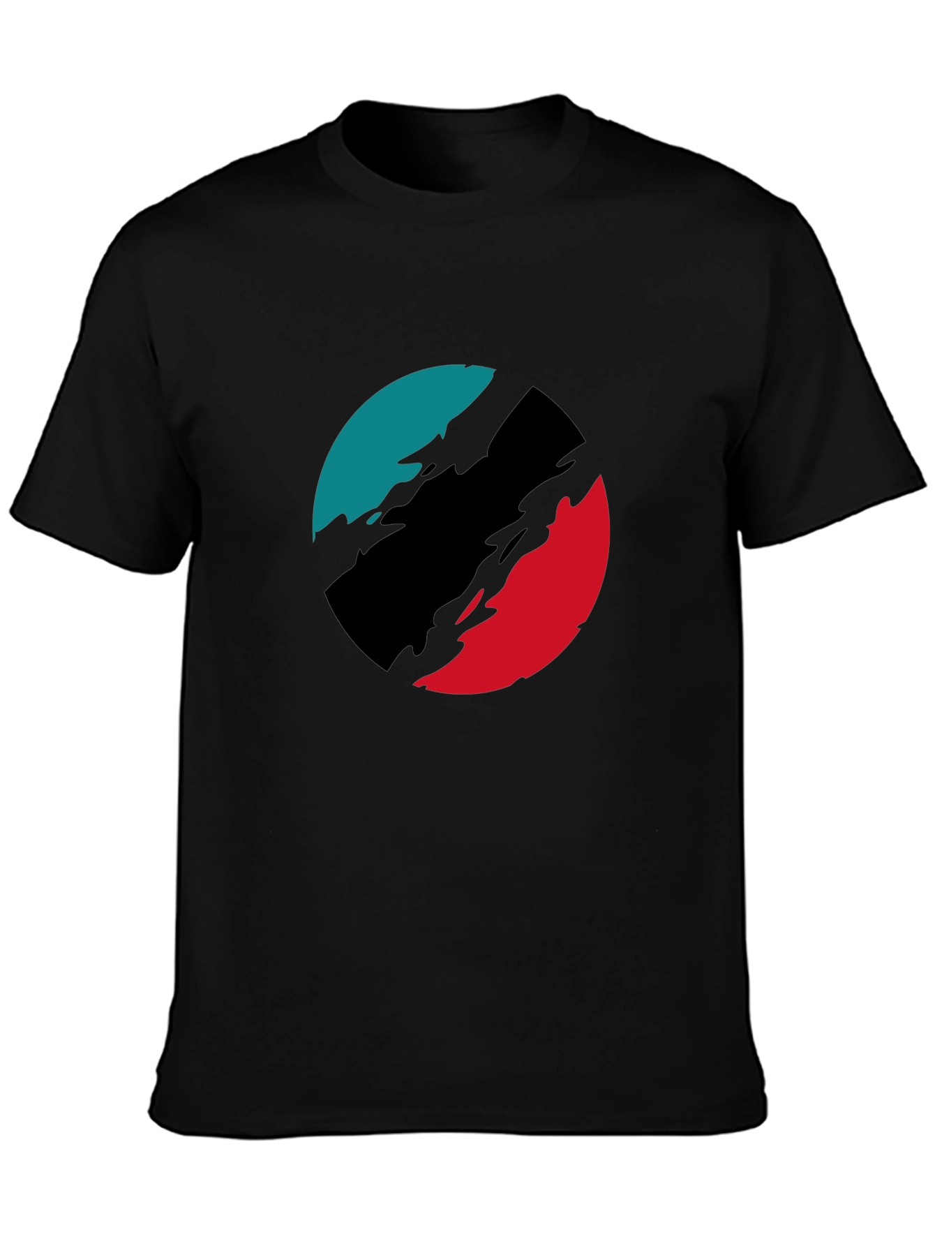 Abstract Circle Graphic Black T-Shirt