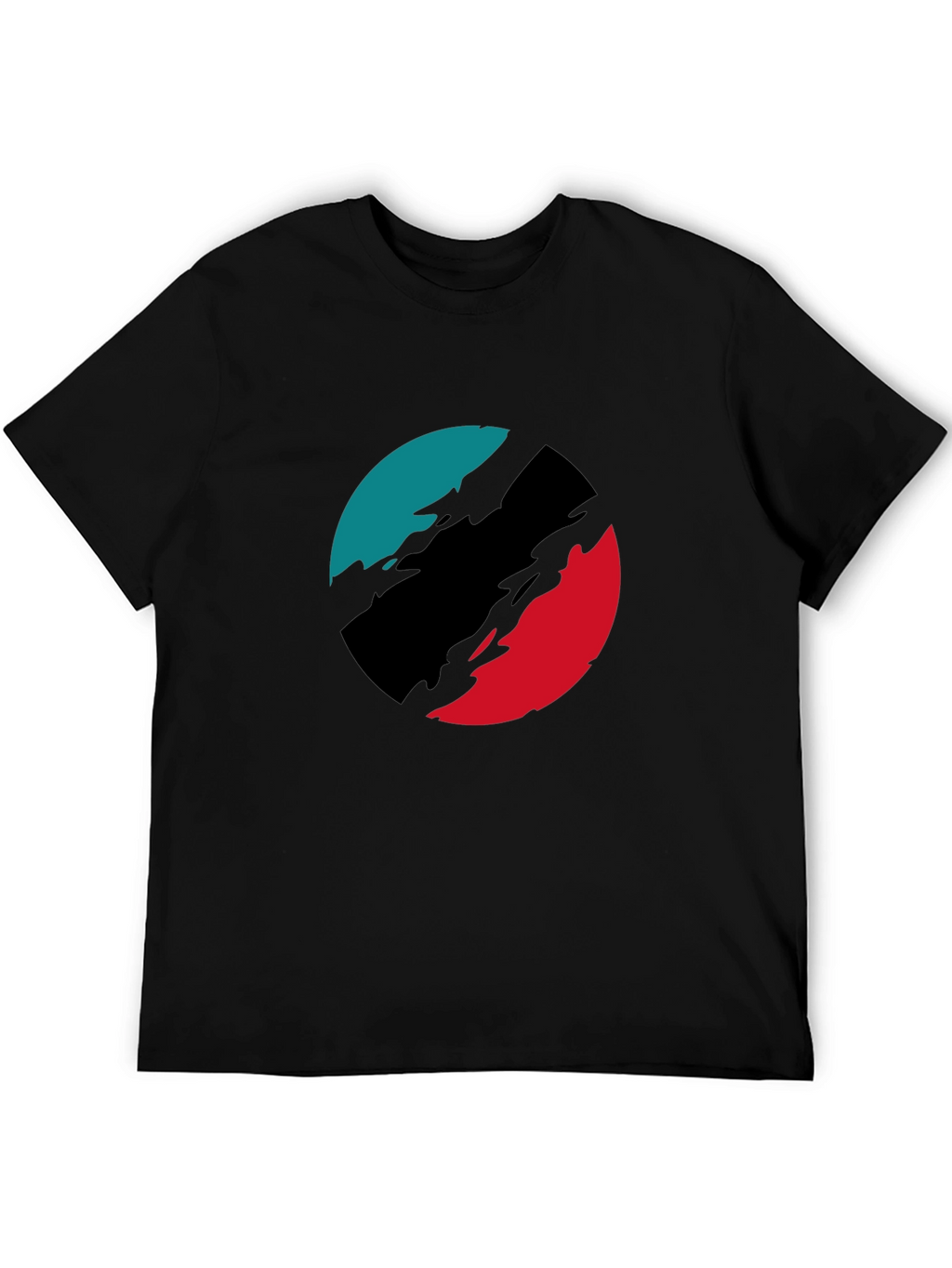 Abstract Circle Graphic Black T-Shirt