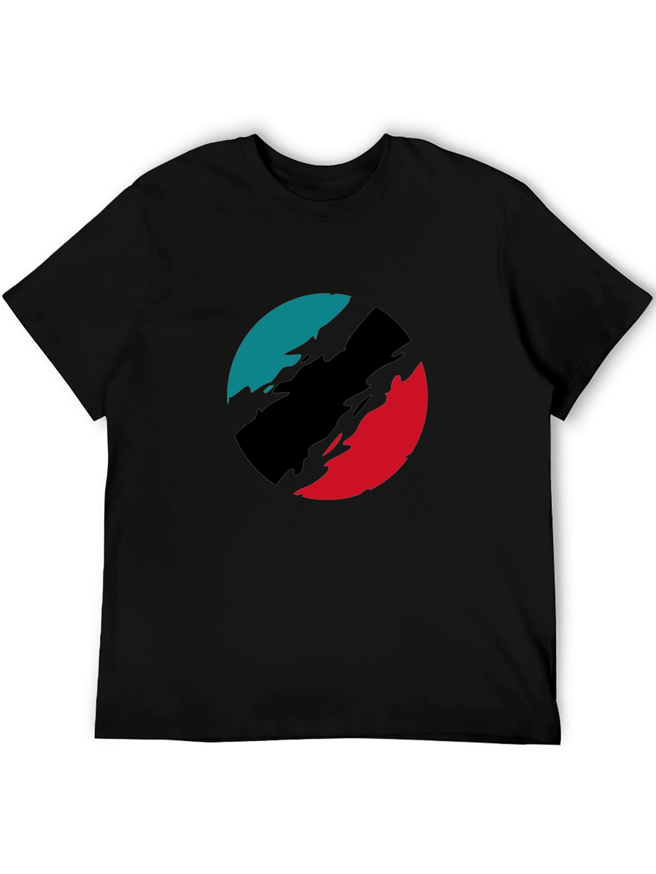 Abstract Circle Graphic Black T-Shirt