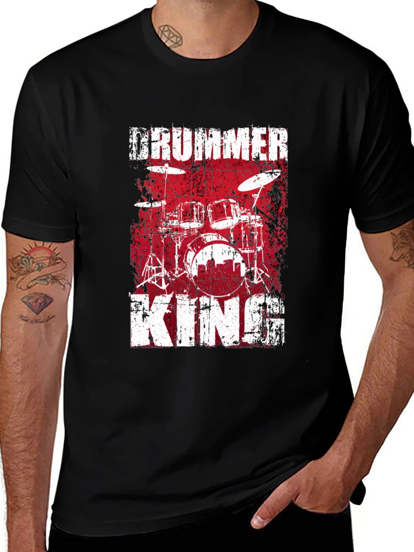 Drummer King Graphic T-Shirt - Music Lover Tee