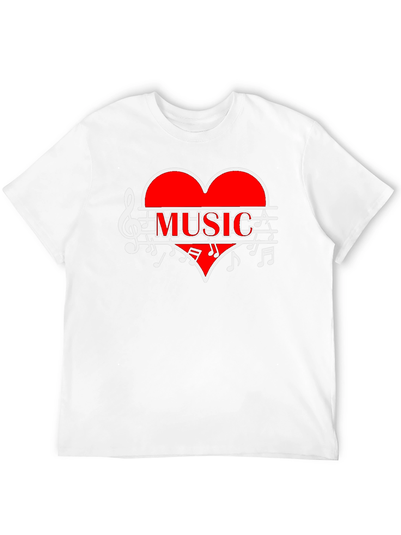 Music Heart Graphic T-Shirt - Stylish Black Tee