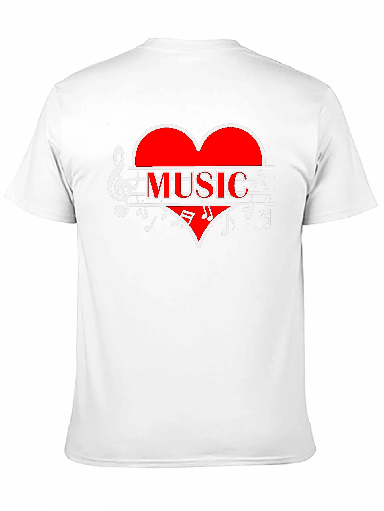 Music Heart Graphic T-Shirt - Stylish Black Tee