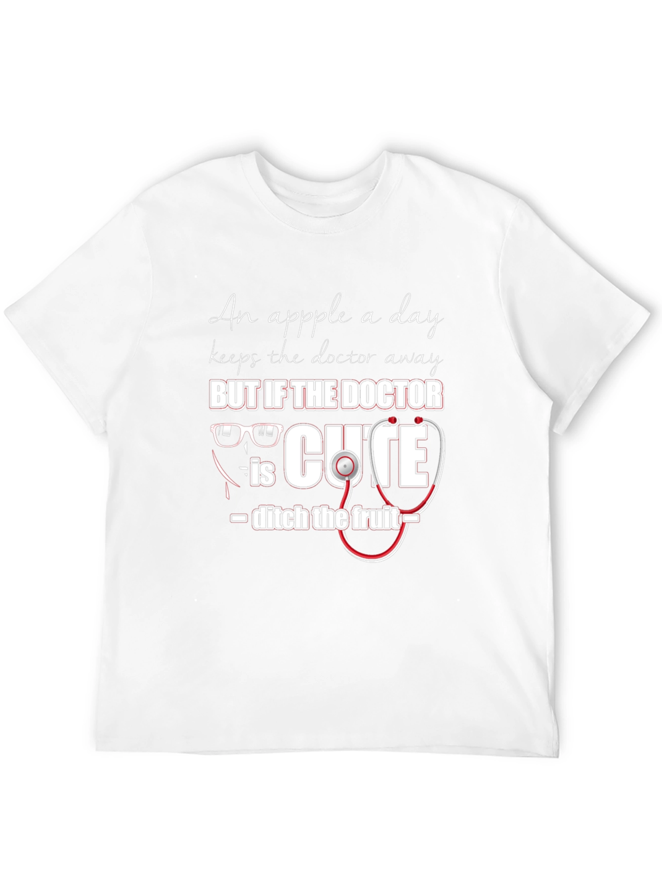 Cute Doctor Graphic Tee - An Apple a Day Humor