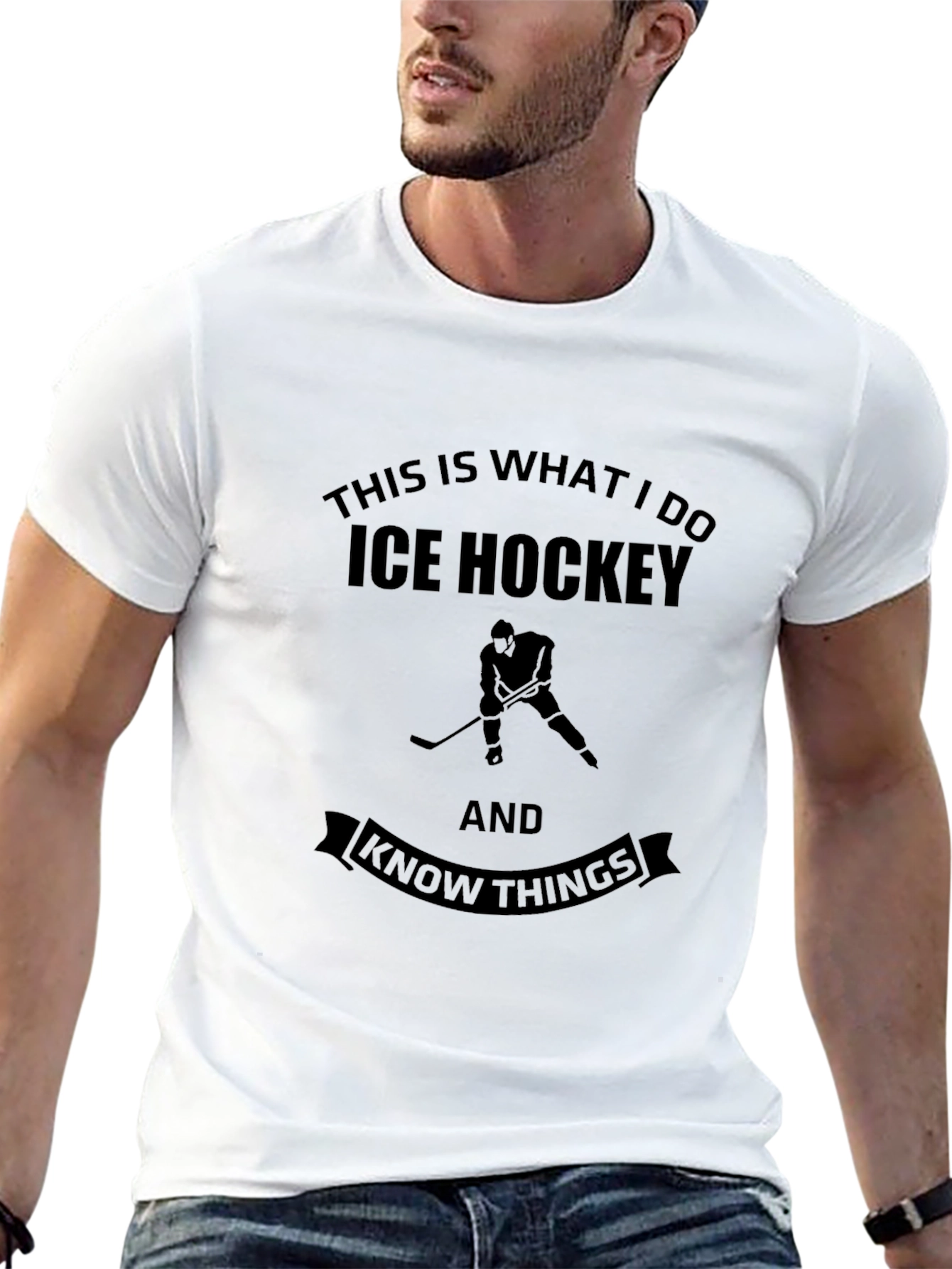 Ice Hockey & Know Things Black T-Shirt