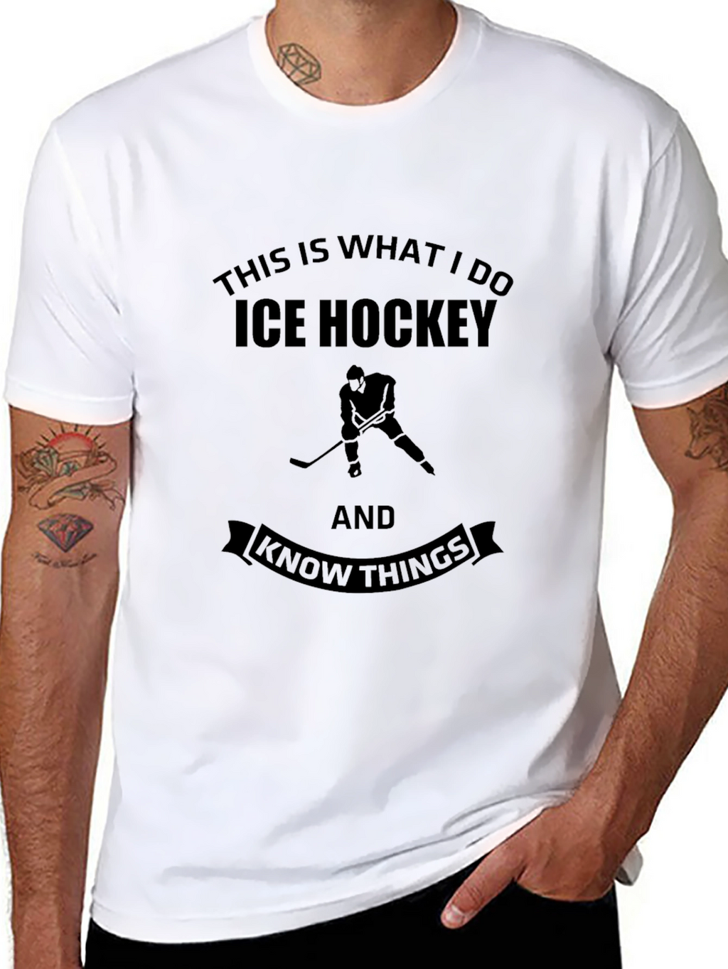 Ice Hockey & Know Things Black T-Shirt