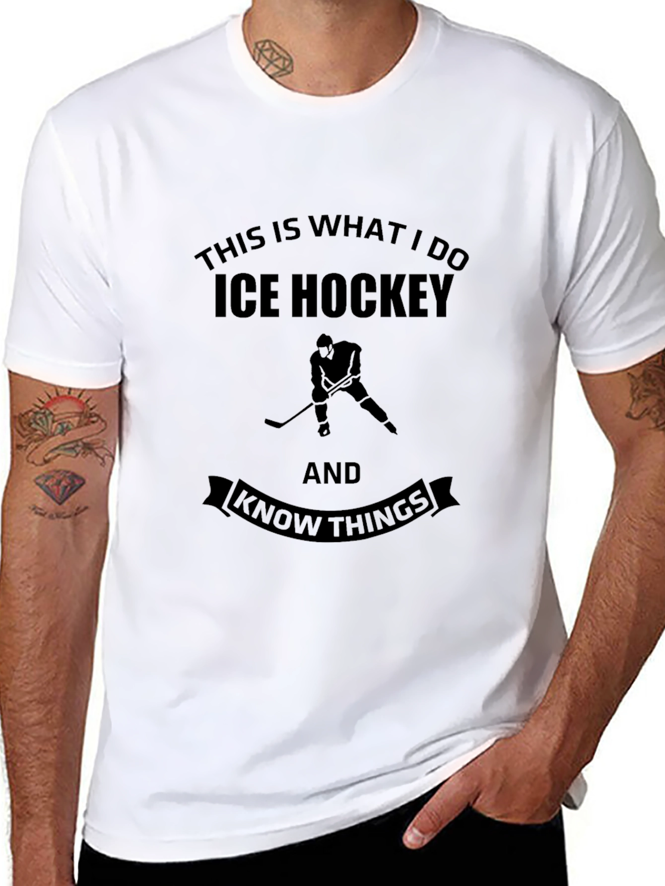 Ice Hockey & Know Things Black T-Shirt