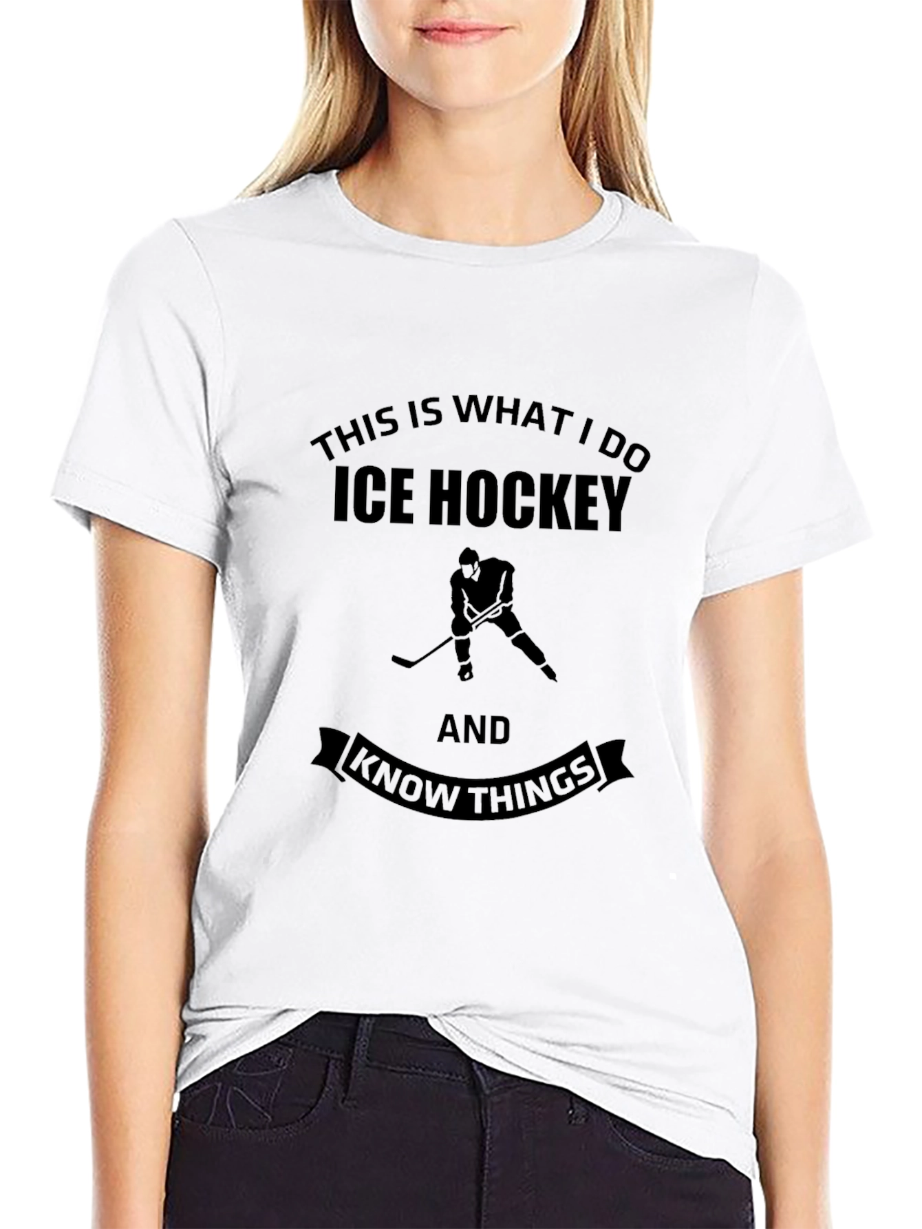 Ice Hockey & Know Things Black T-Shirt