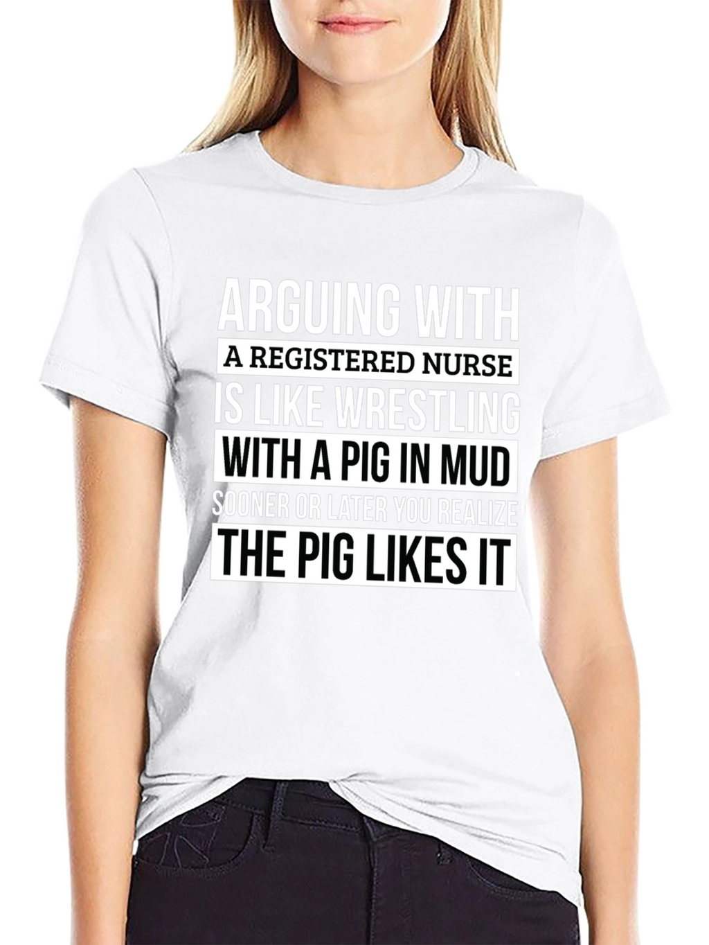 Funny Nurse T-Shirt Pig Wrestling RN Gift