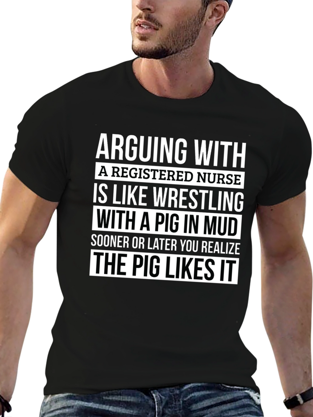 Funny Nurse T-Shirt Pig Wrestling RN Gift