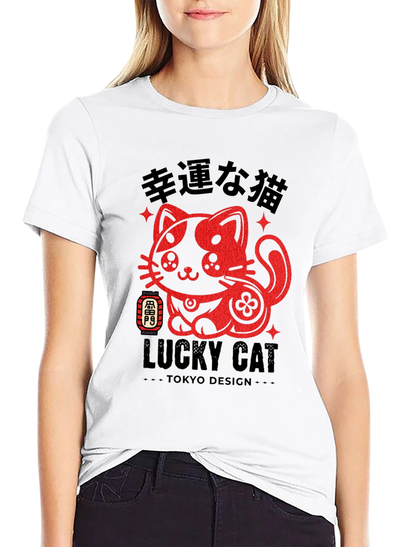 Lucky Cat Tokyo Design T-Shirt