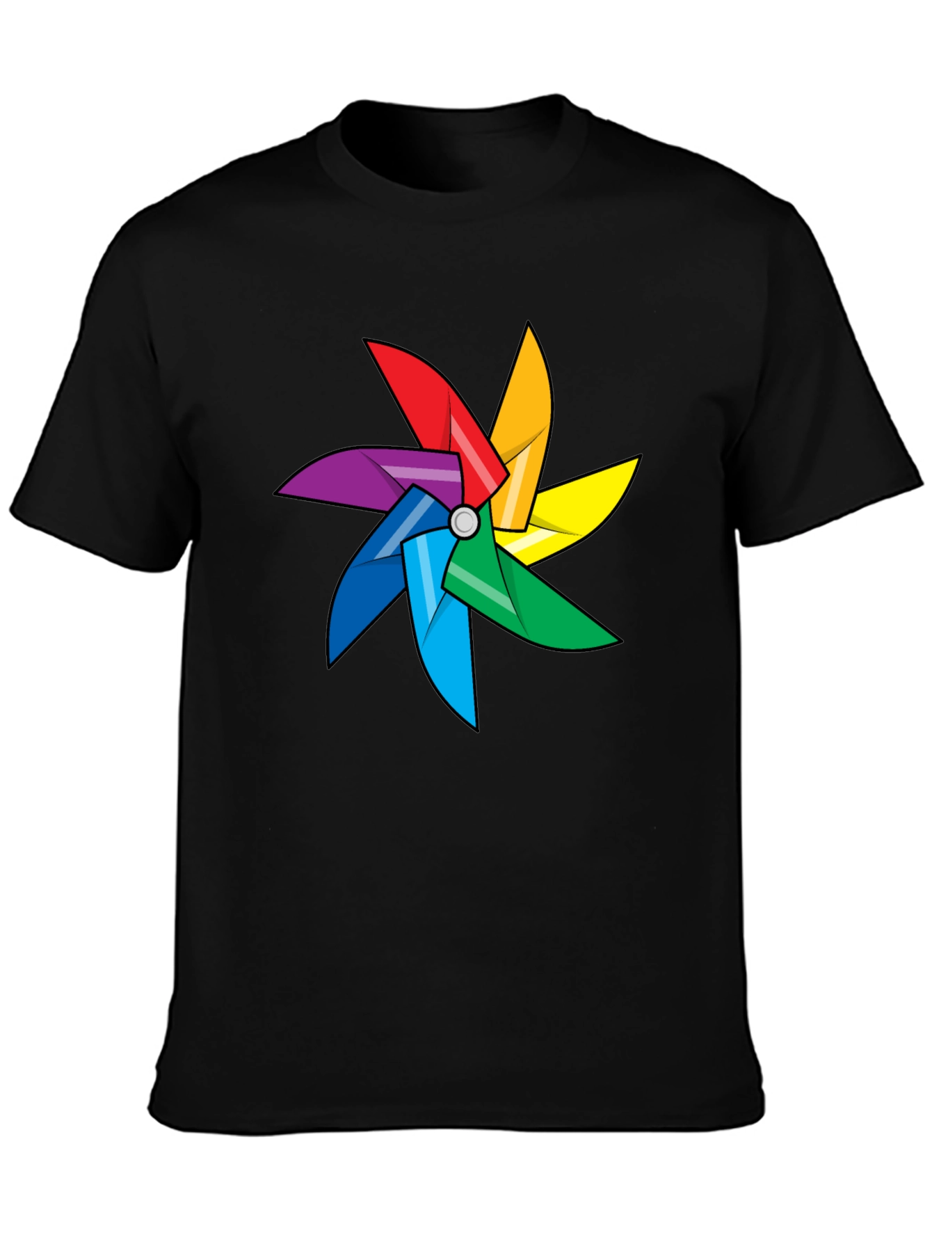 Rainbow Pinwheel Graphic Tee - Fun & Colorful