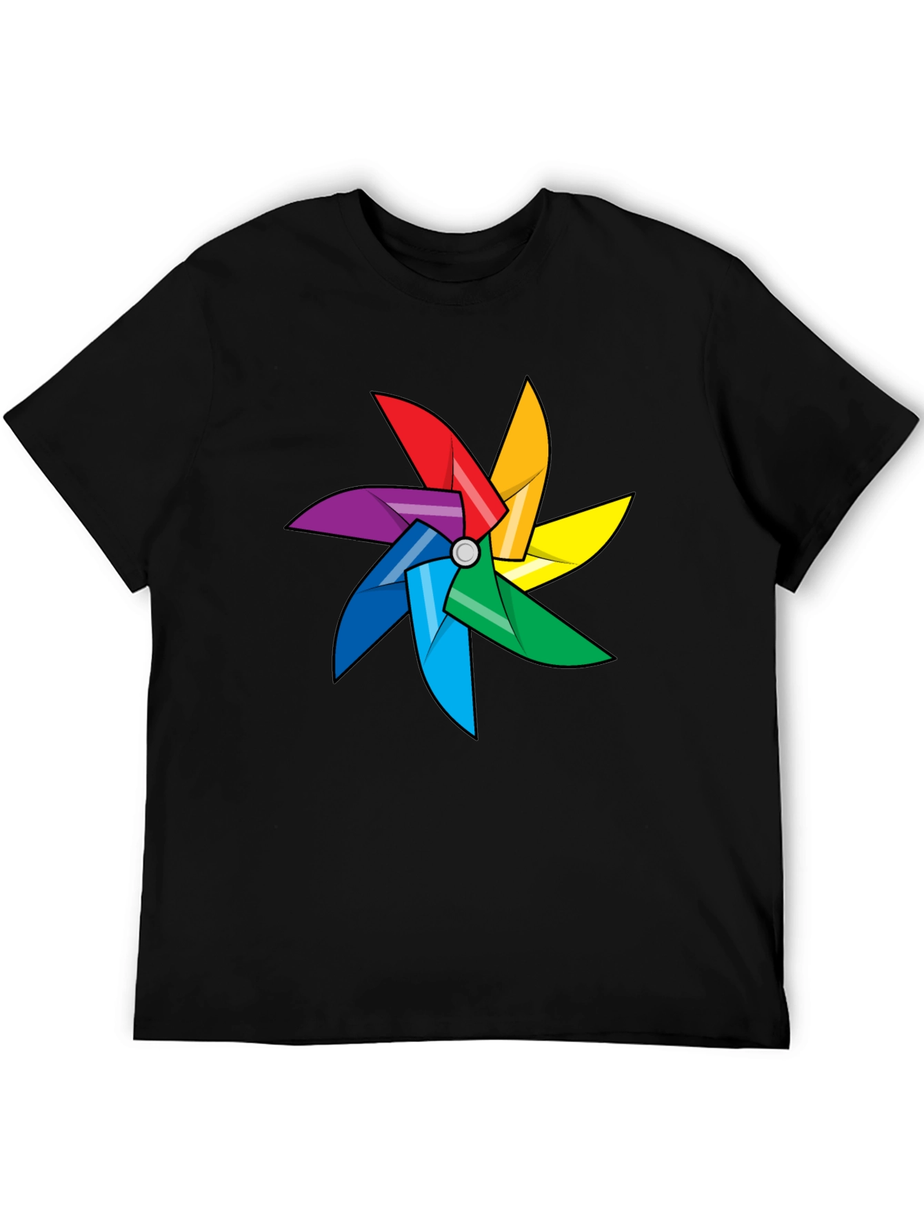 Rainbow Pinwheel Graphic Tee - Fun & Colorful