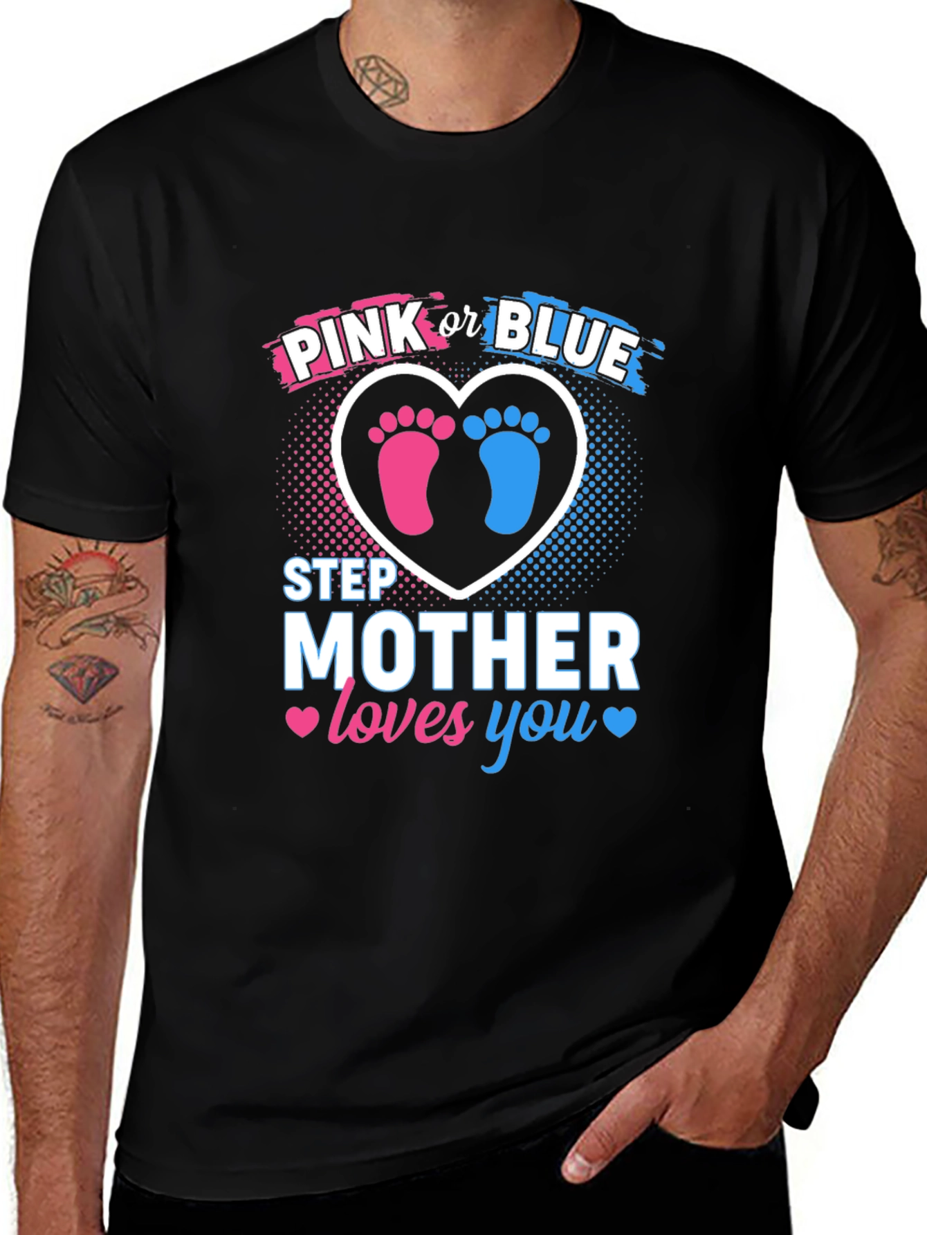 Pink or Blue Step Mother Gender Reveal Shirt