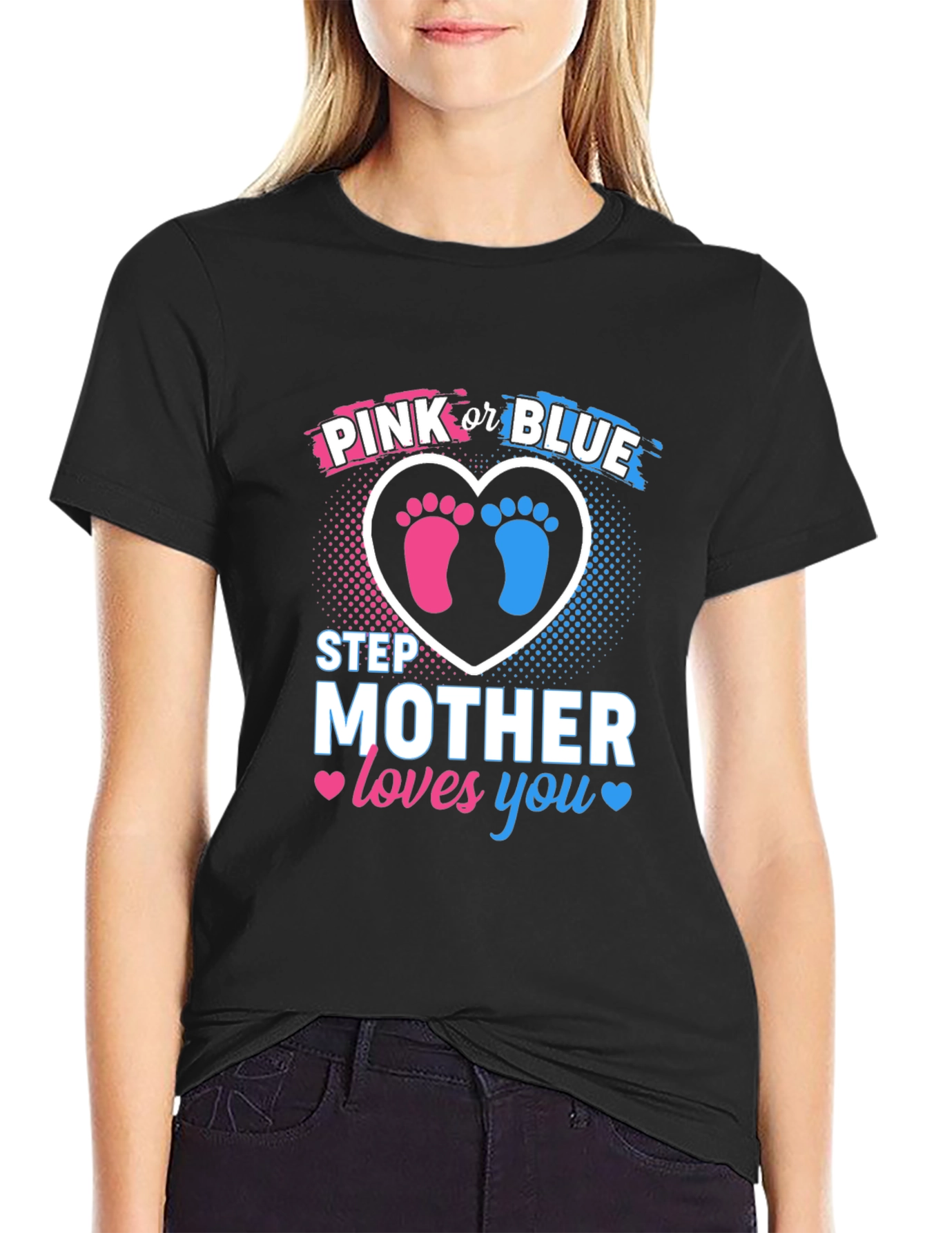 Pink or Blue Step Mother Gender Reveal Shirt