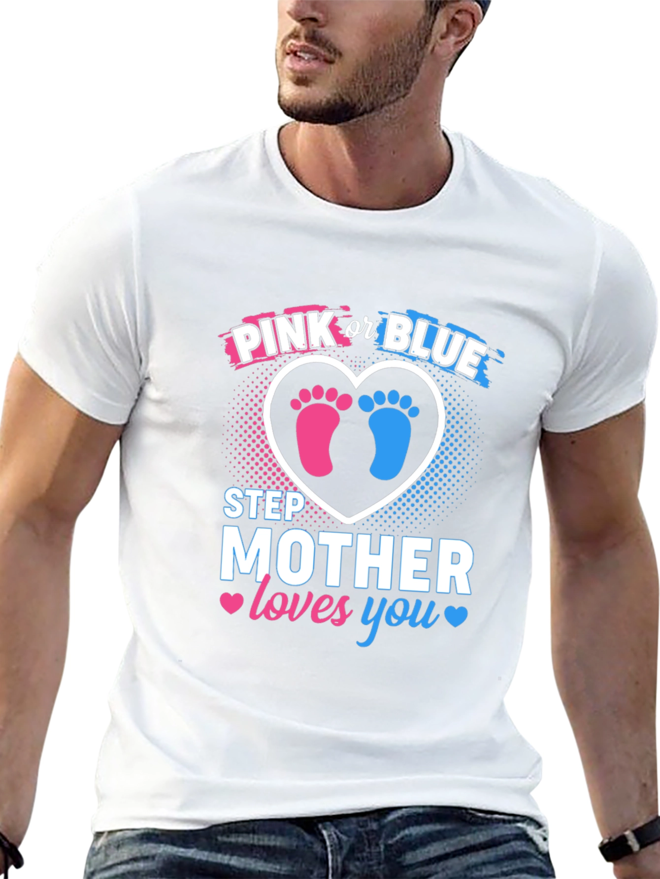 Pink or Blue Step Mother Gender Reveal Shirt