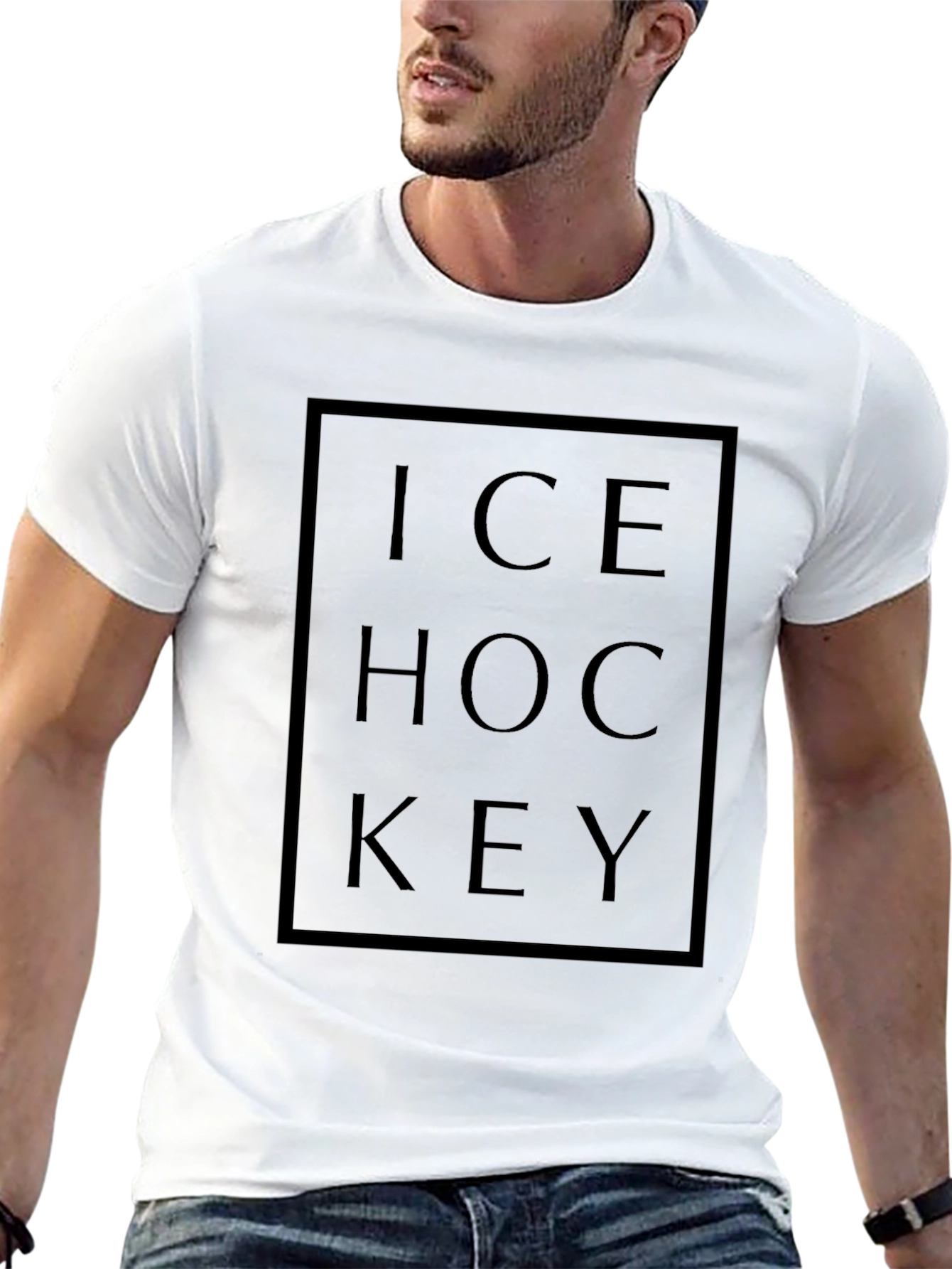 Ice Hockey Graphic Tee - Black T-Shirt for Hockey Fans