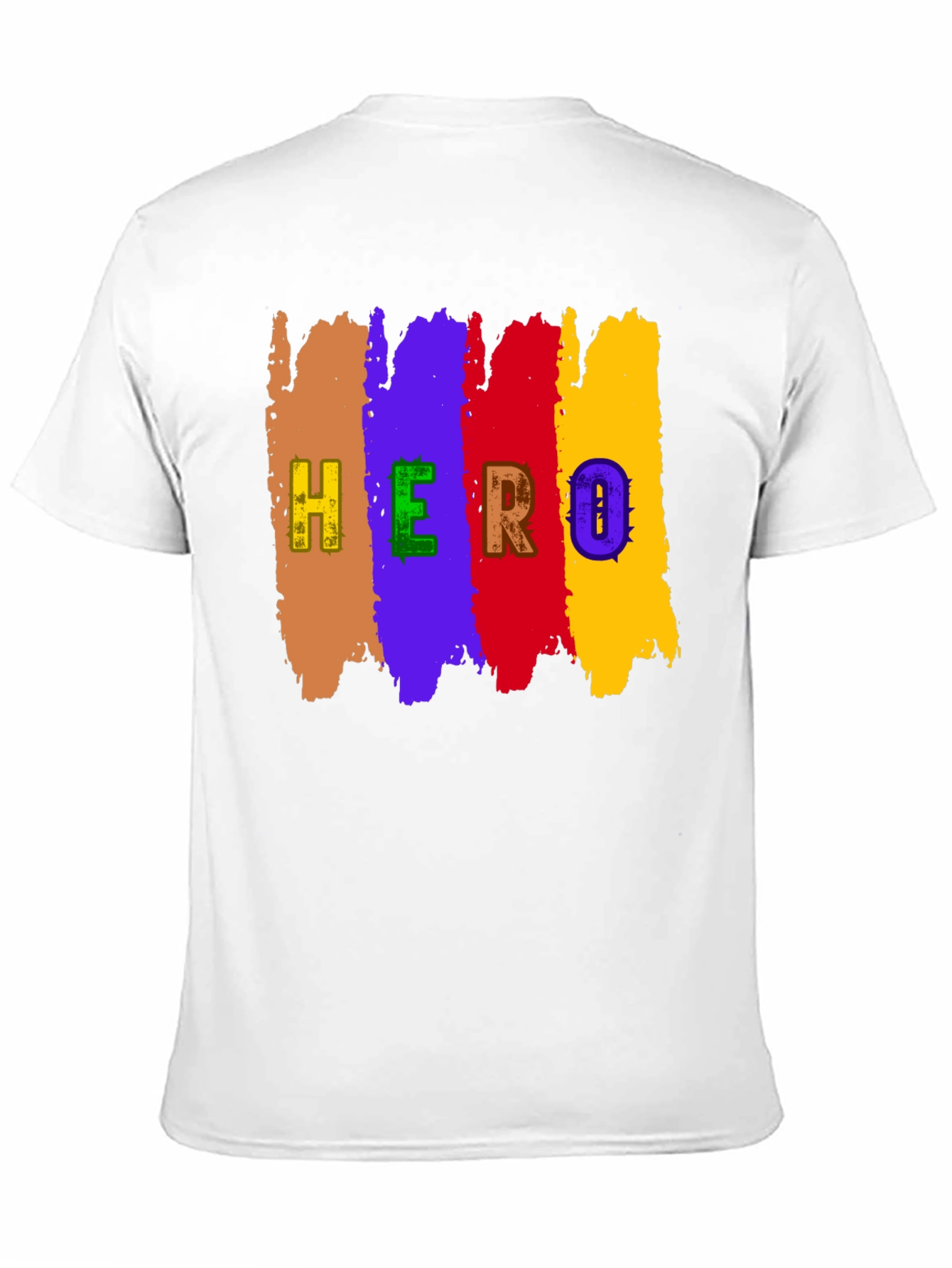 Colorful Hero Graphic Print Black T-Shirt