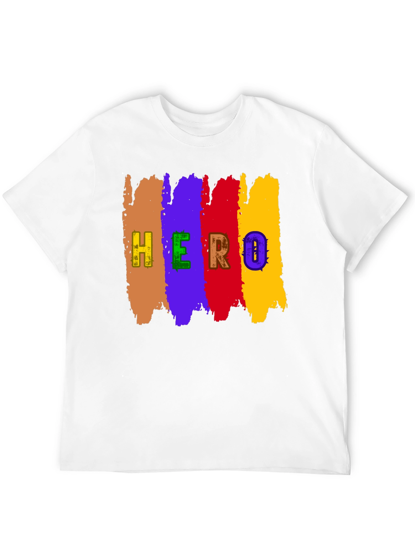 Colorful Hero Graphic Print Black T-Shirt