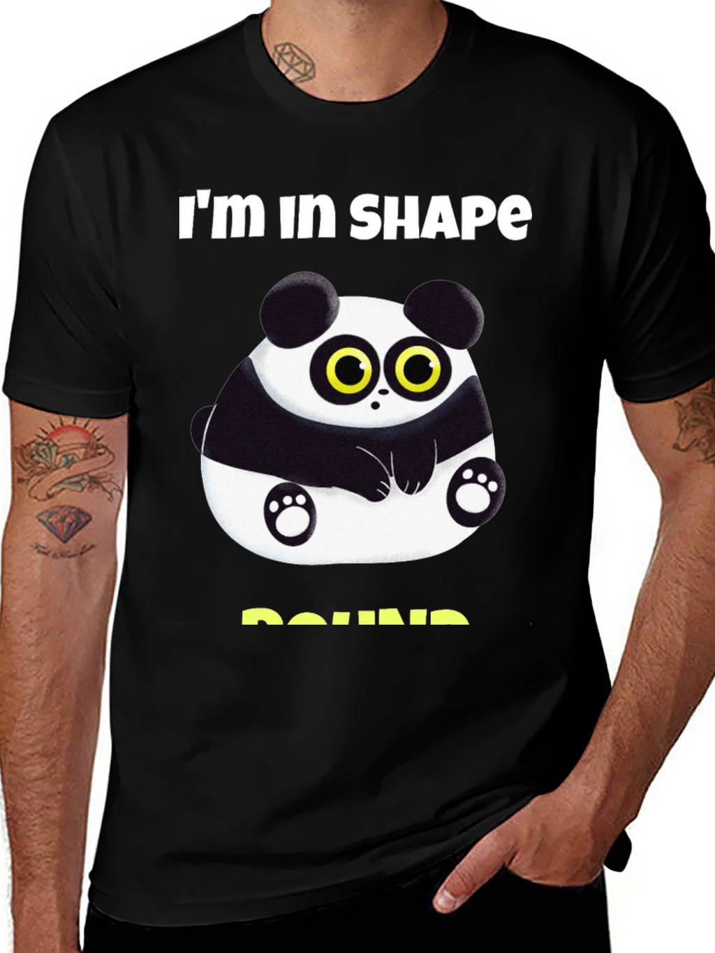 Funny Panda Round Shape T-Shirt