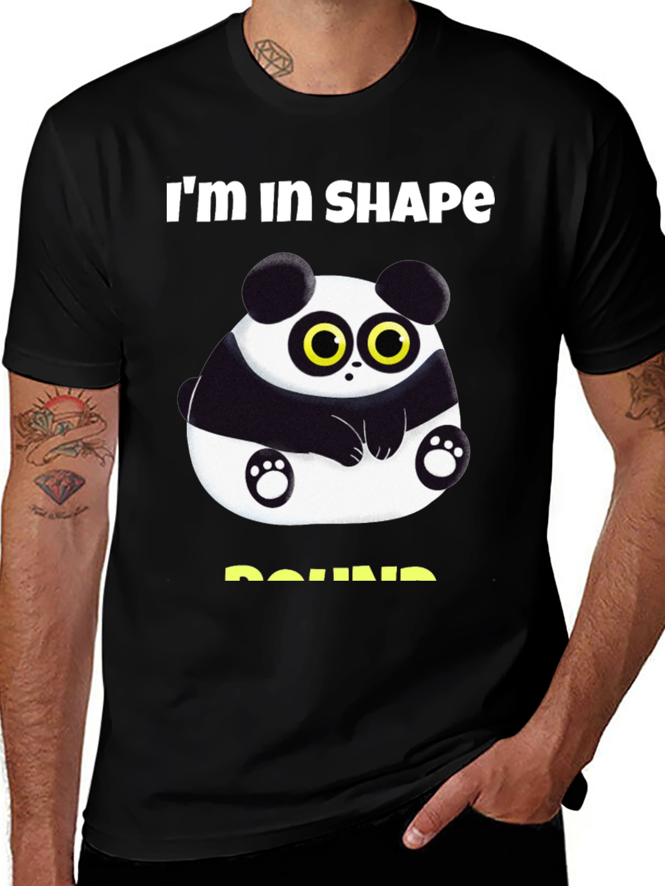 Funny Panda Round Shape T-Shirt