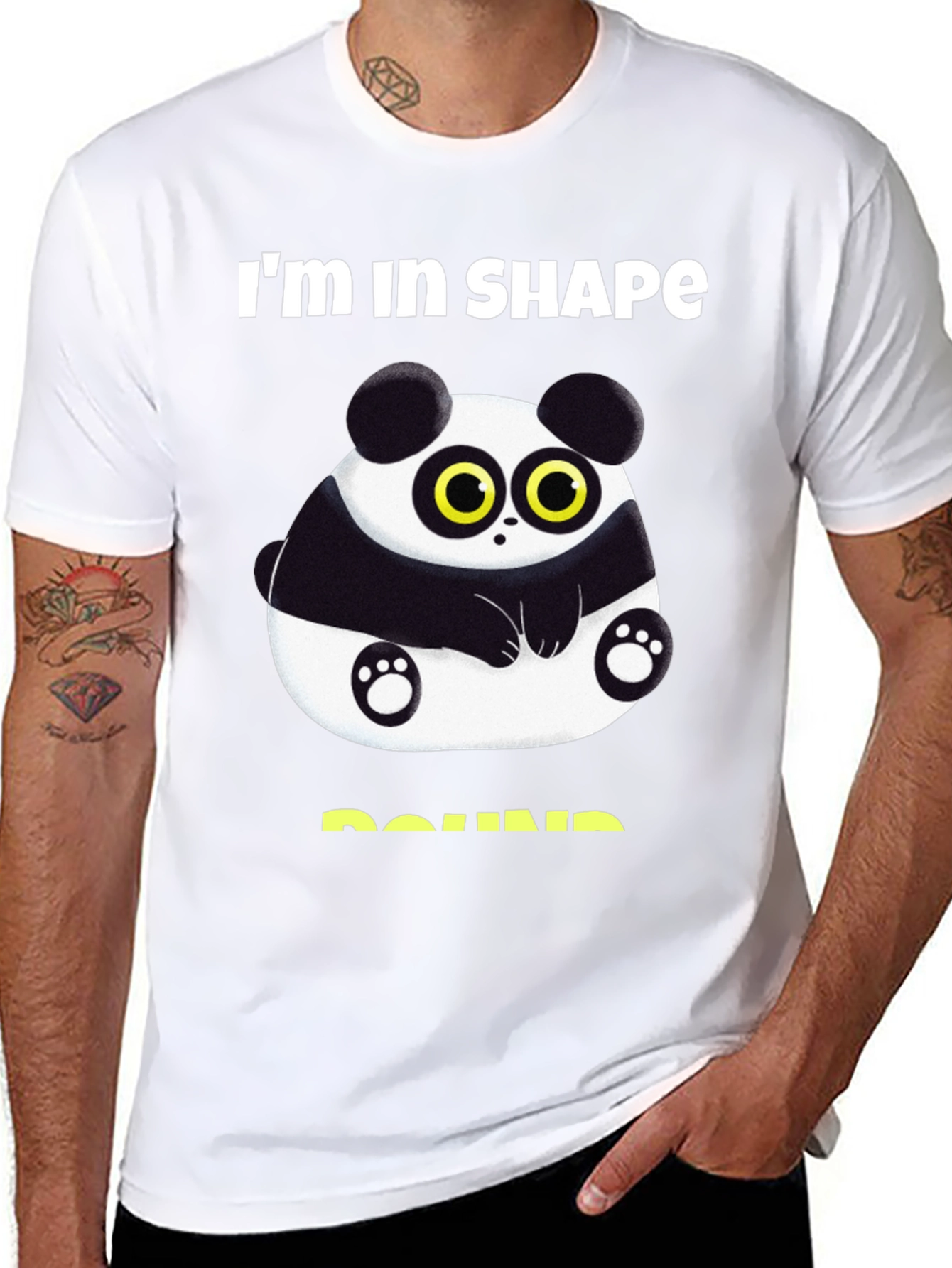 Funny Panda Round Shape T-Shirt