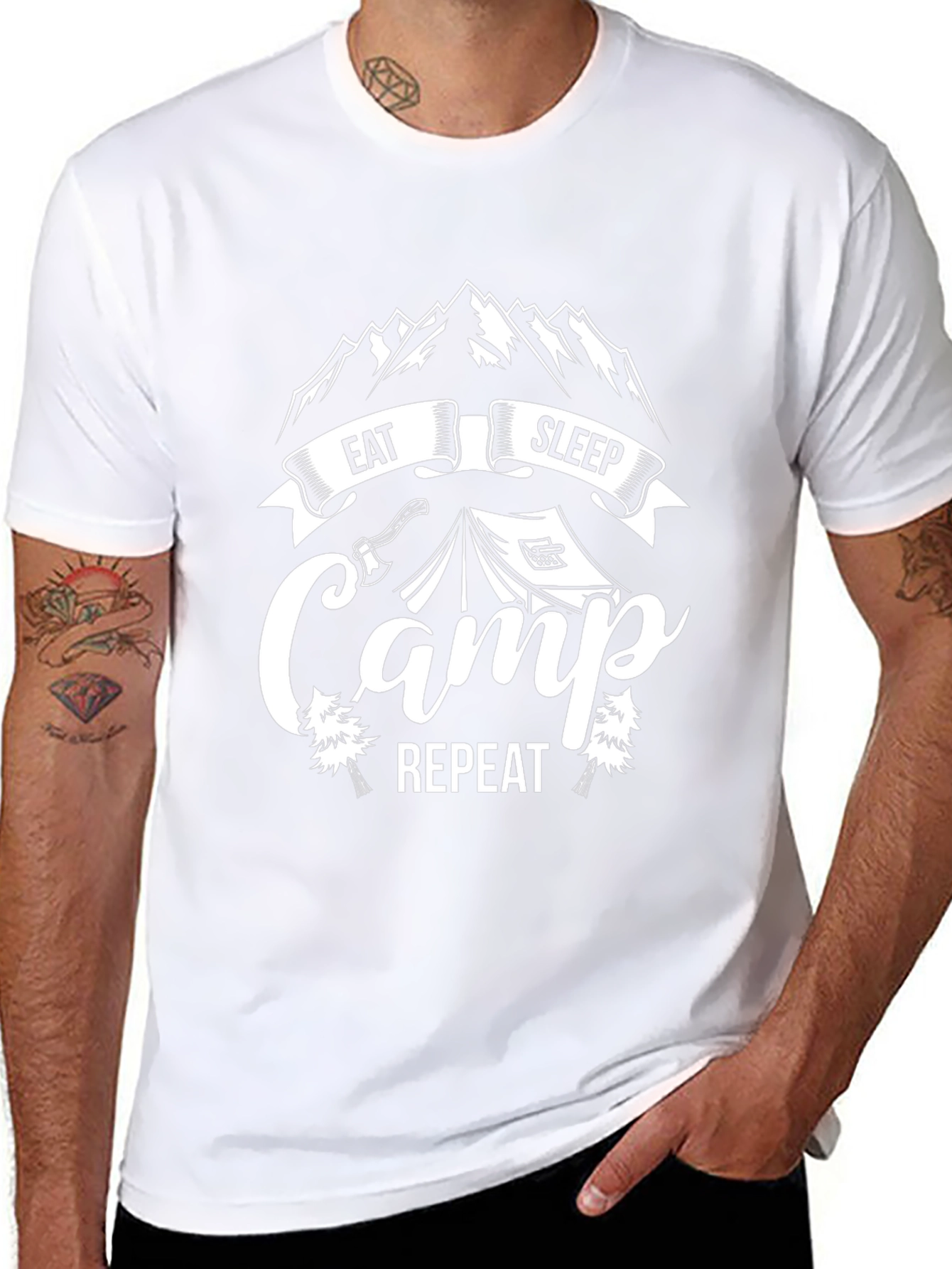 Eat Sleep Camp Repeat Graphic Tee