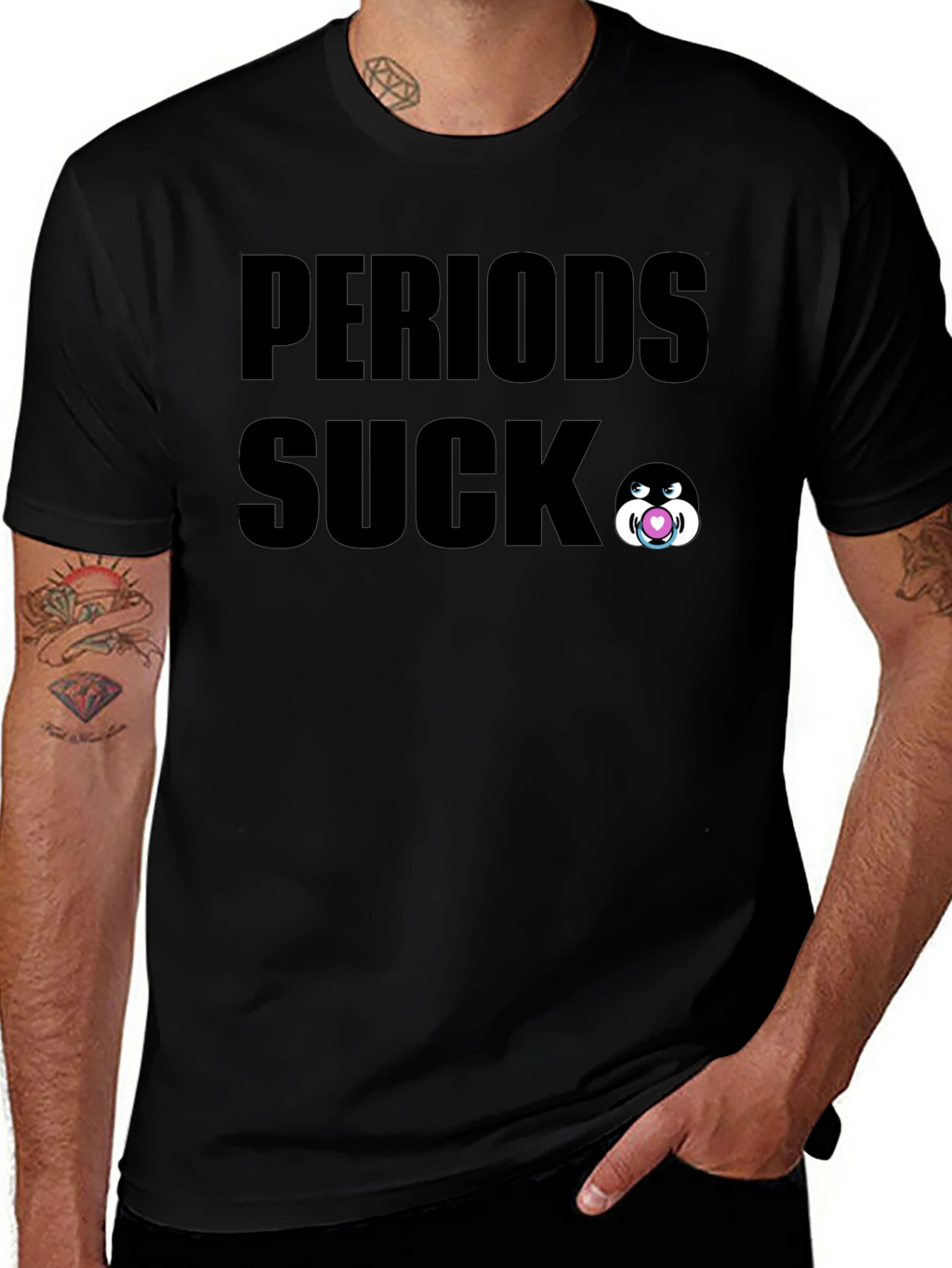 Periods Suck Graphic Tee - Black Cotton T-Shirt