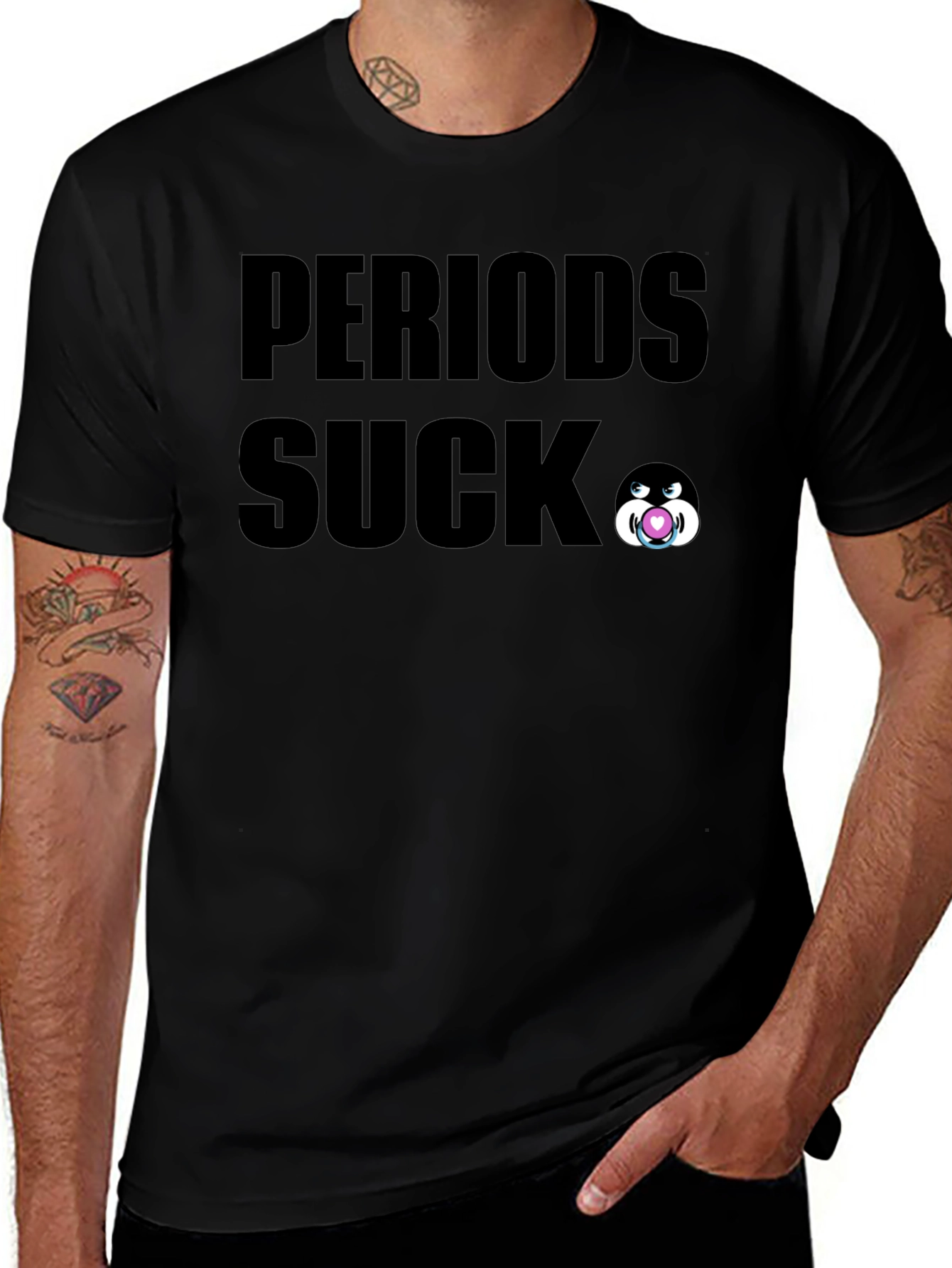 Periods Suck Graphic Tee - Black Cotton T-Shirt