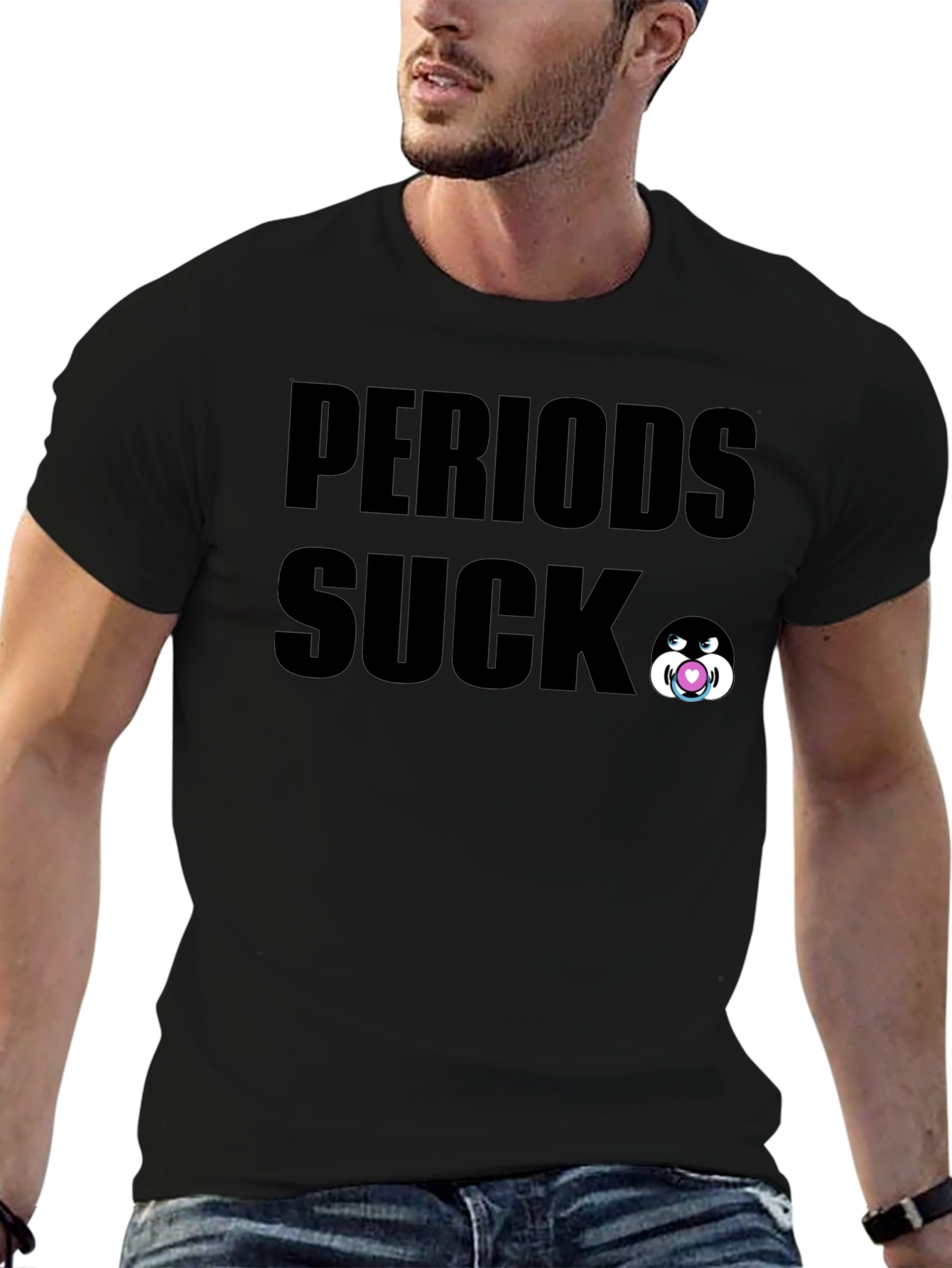 Periods Suck Graphic Tee - Black Cotton T-Shirt