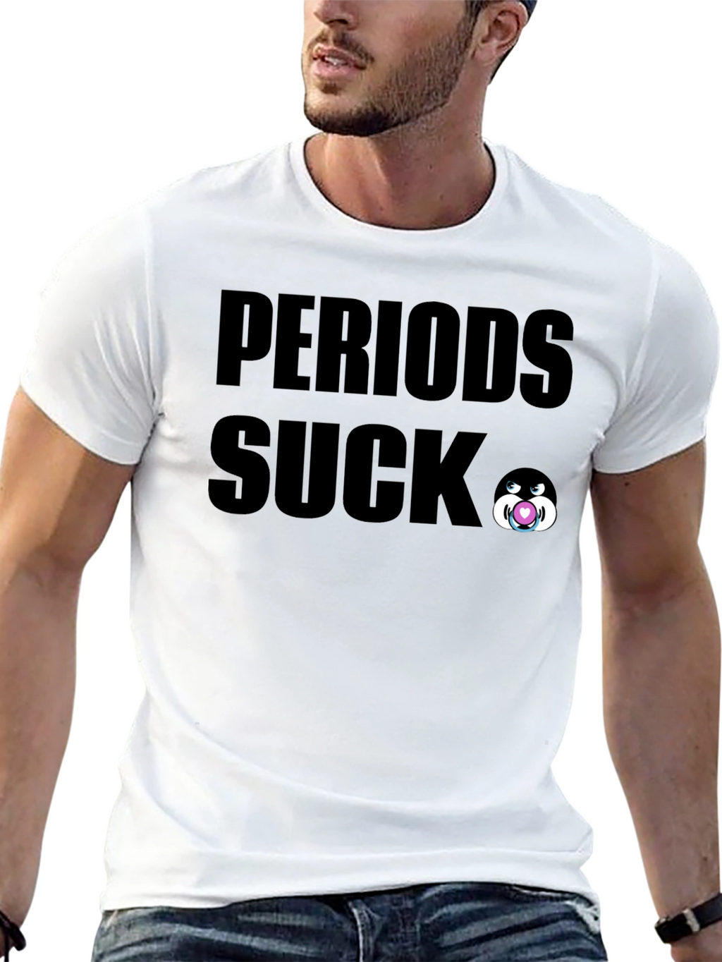 Periods Suck Graphic Tee - Black Cotton T-Shirt