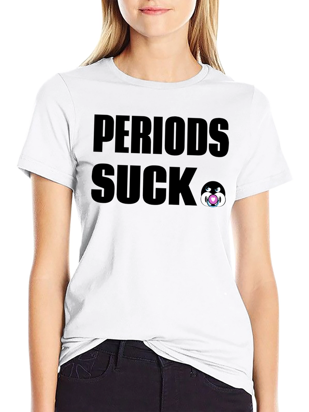 Periods Suck Graphic Tee - Black Cotton T-Shirt